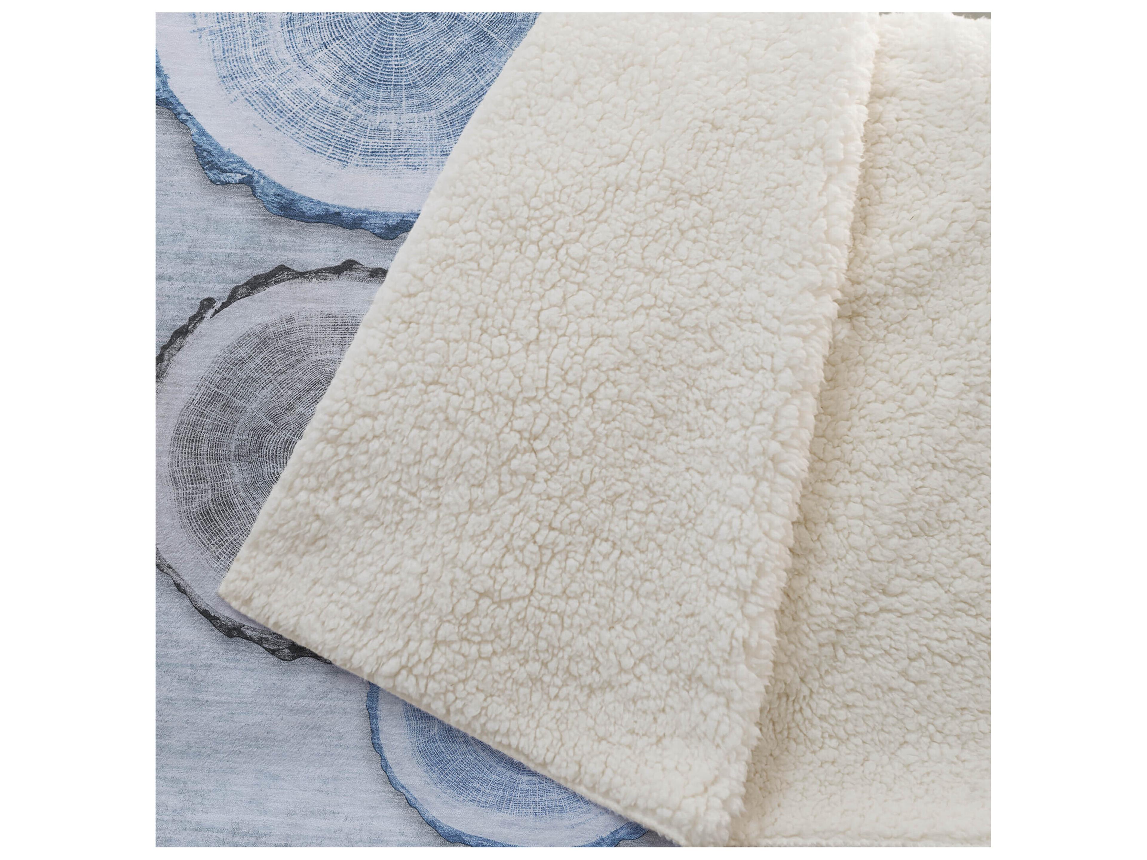 Dalyn Sherpa Blue Polyester Throw