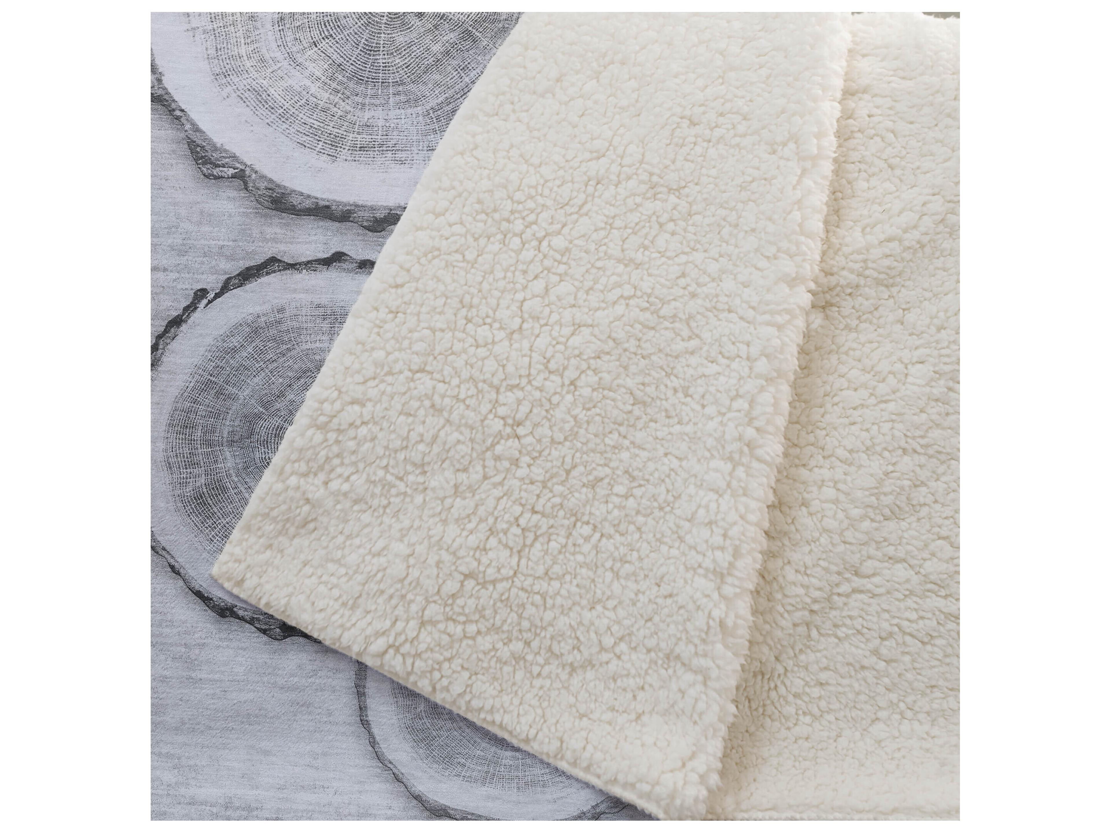 Dalyn Sherpa Gray Polyester Throw