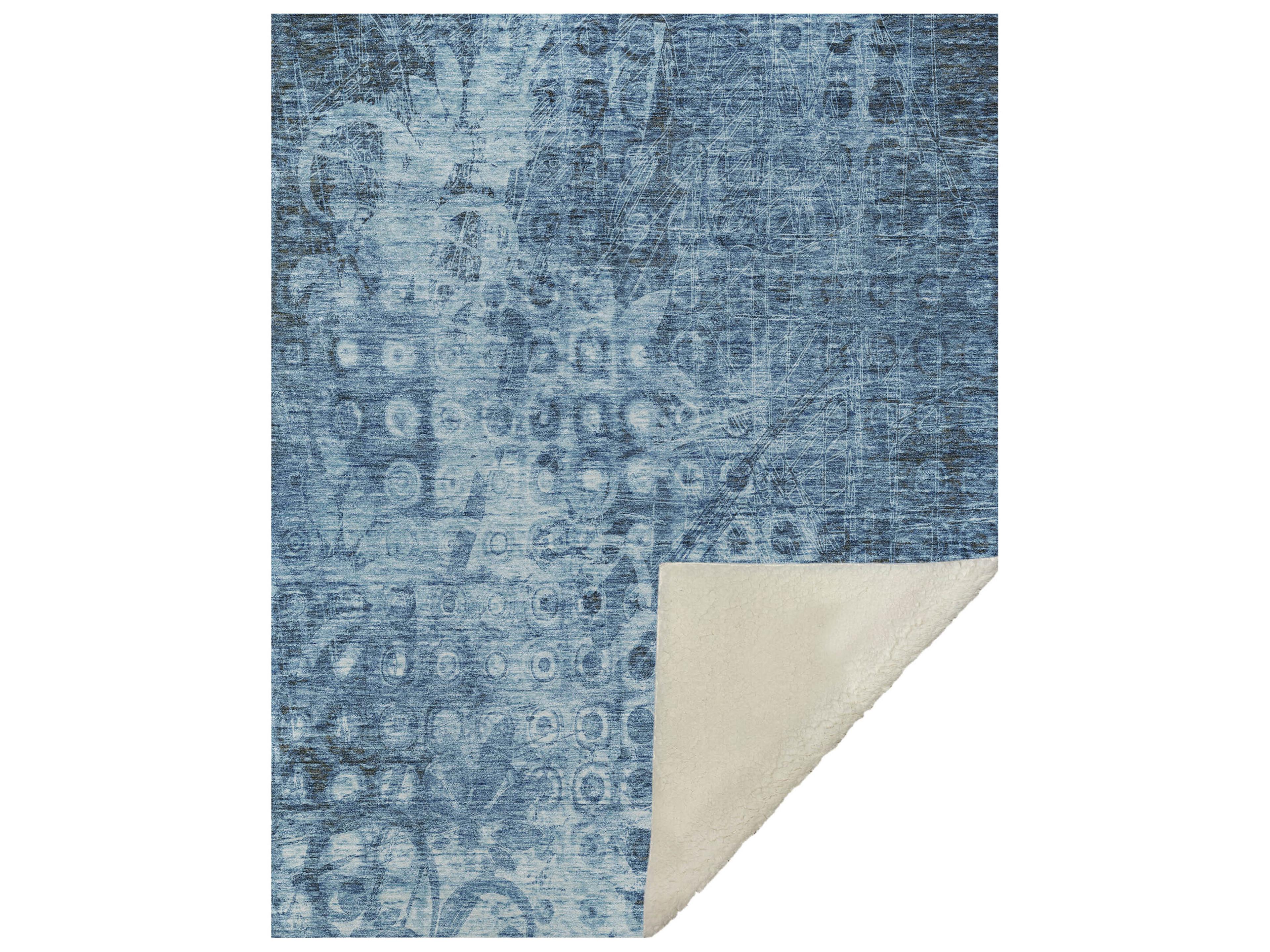 Sherpa Blue Polyester Throw