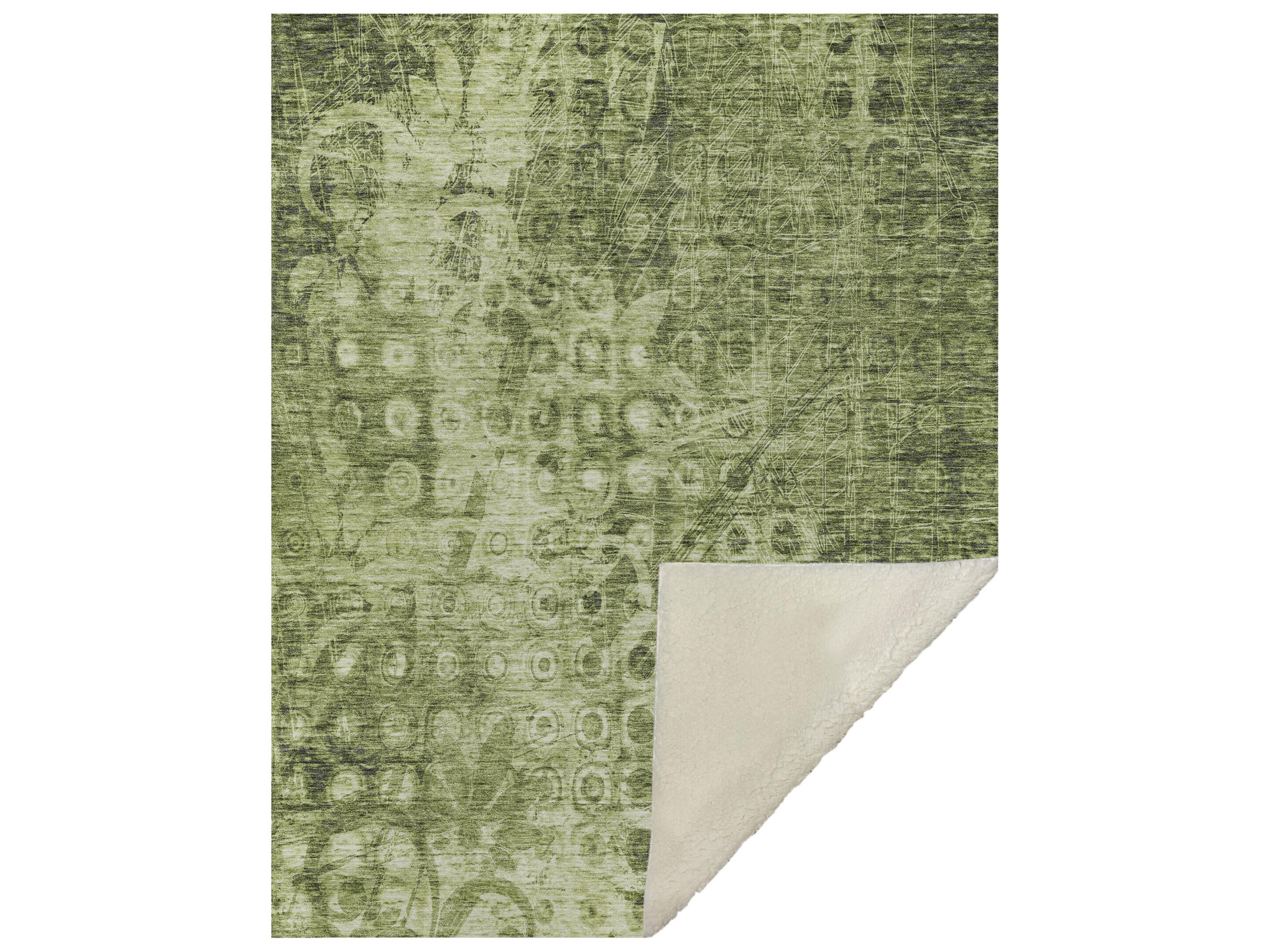 Sherpa Green Polyester Throw