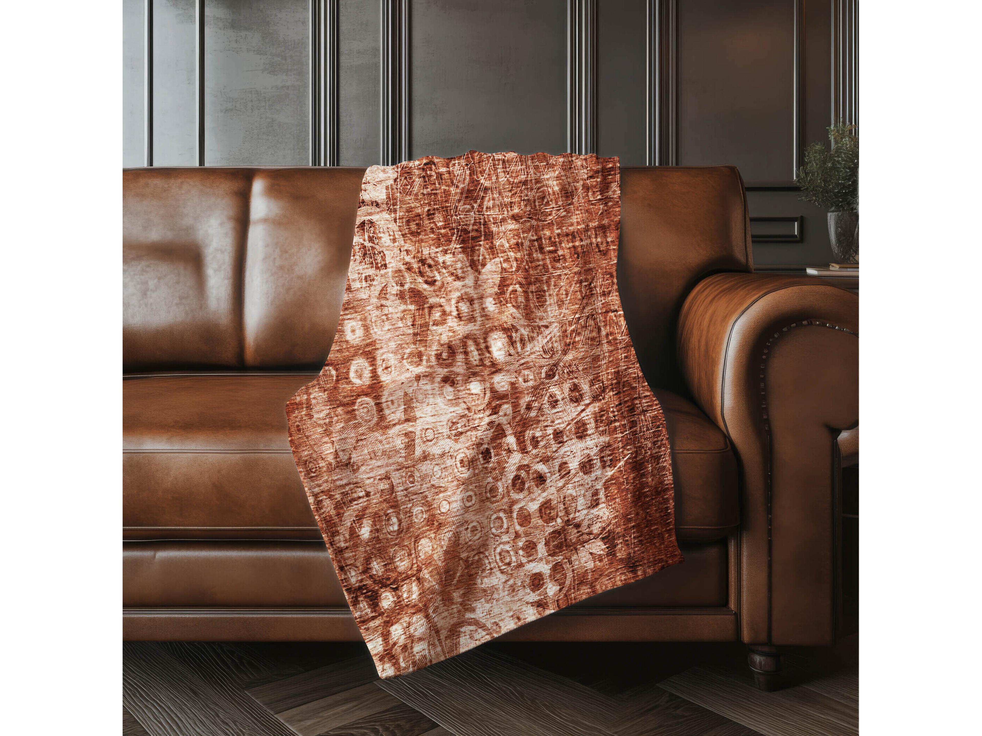 Dalyn Sherpa Orange Polyester Throw