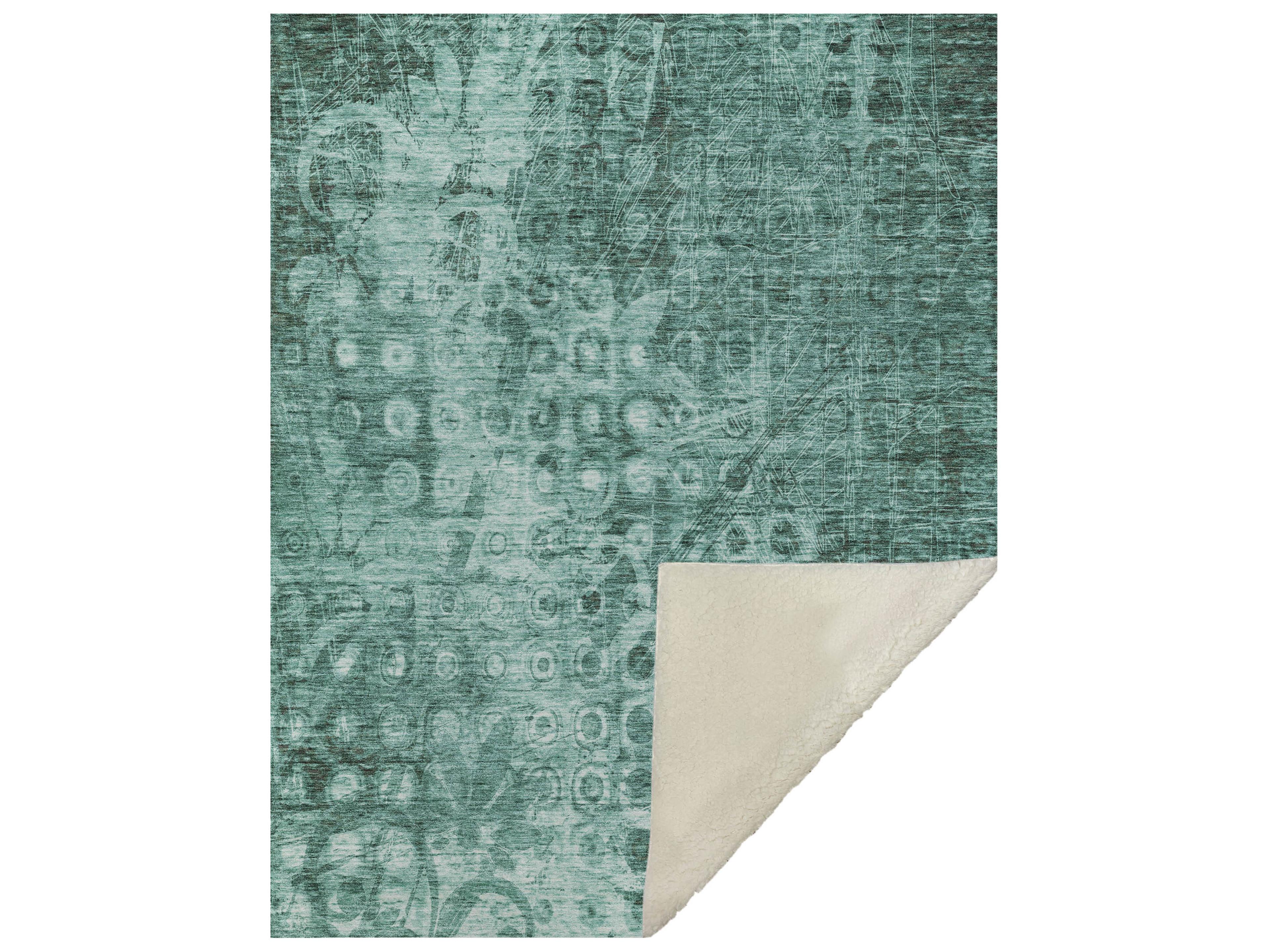 Dalyn Sherpa Teal Polyester Throw