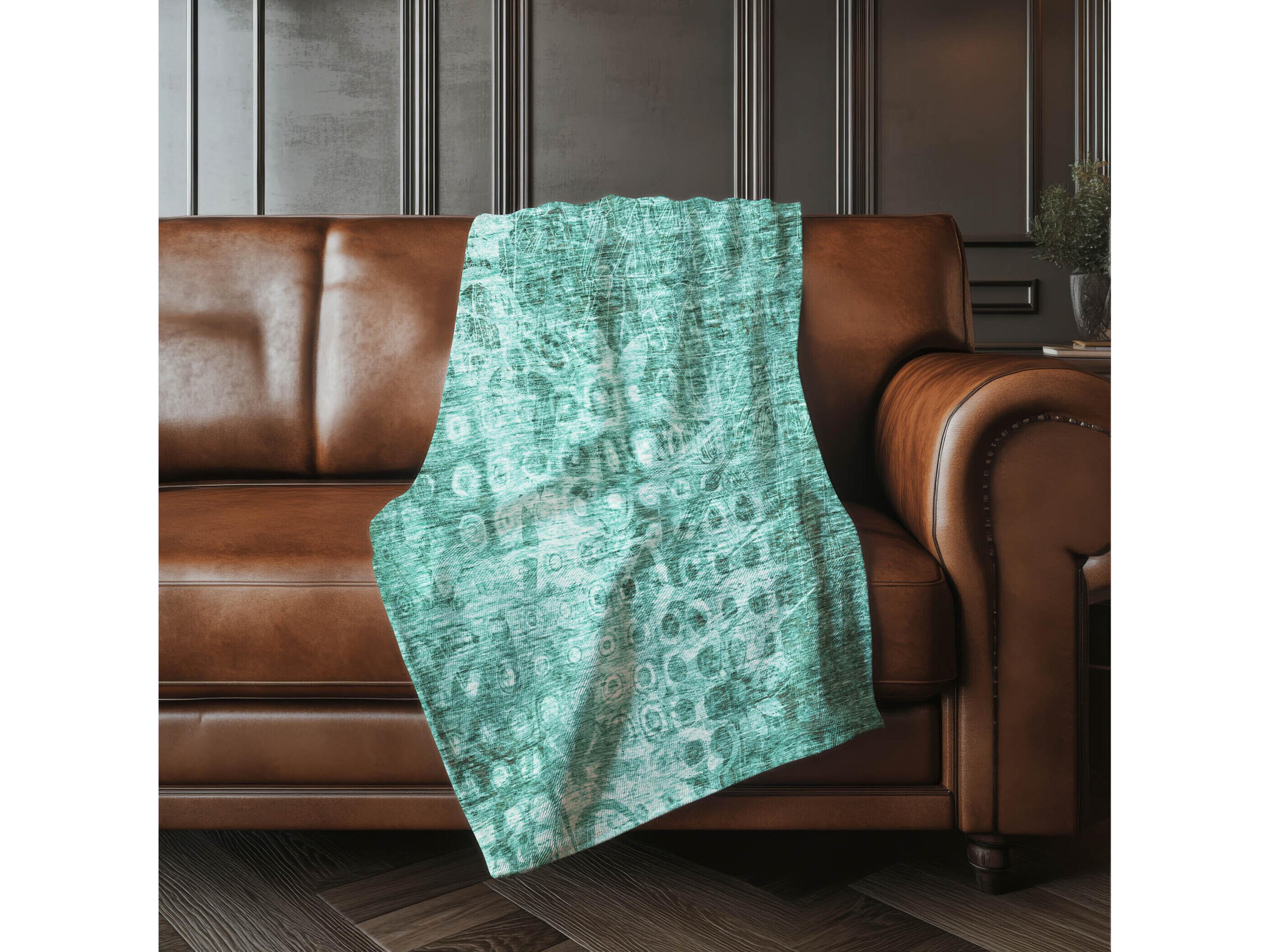Dalyn Sherpa Teal Polyester Throw