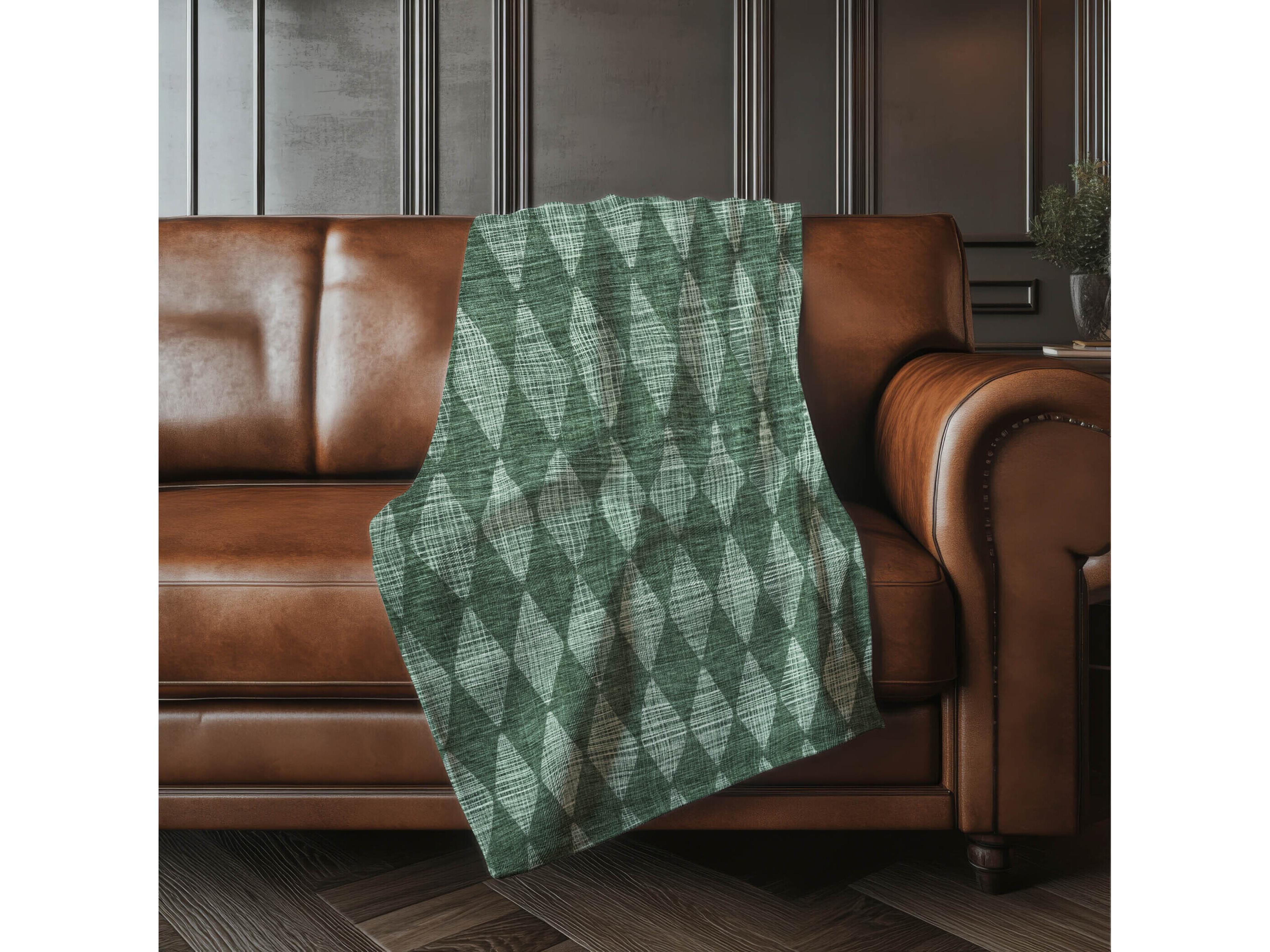 Dalyn Sherpa Green Polyester Throw