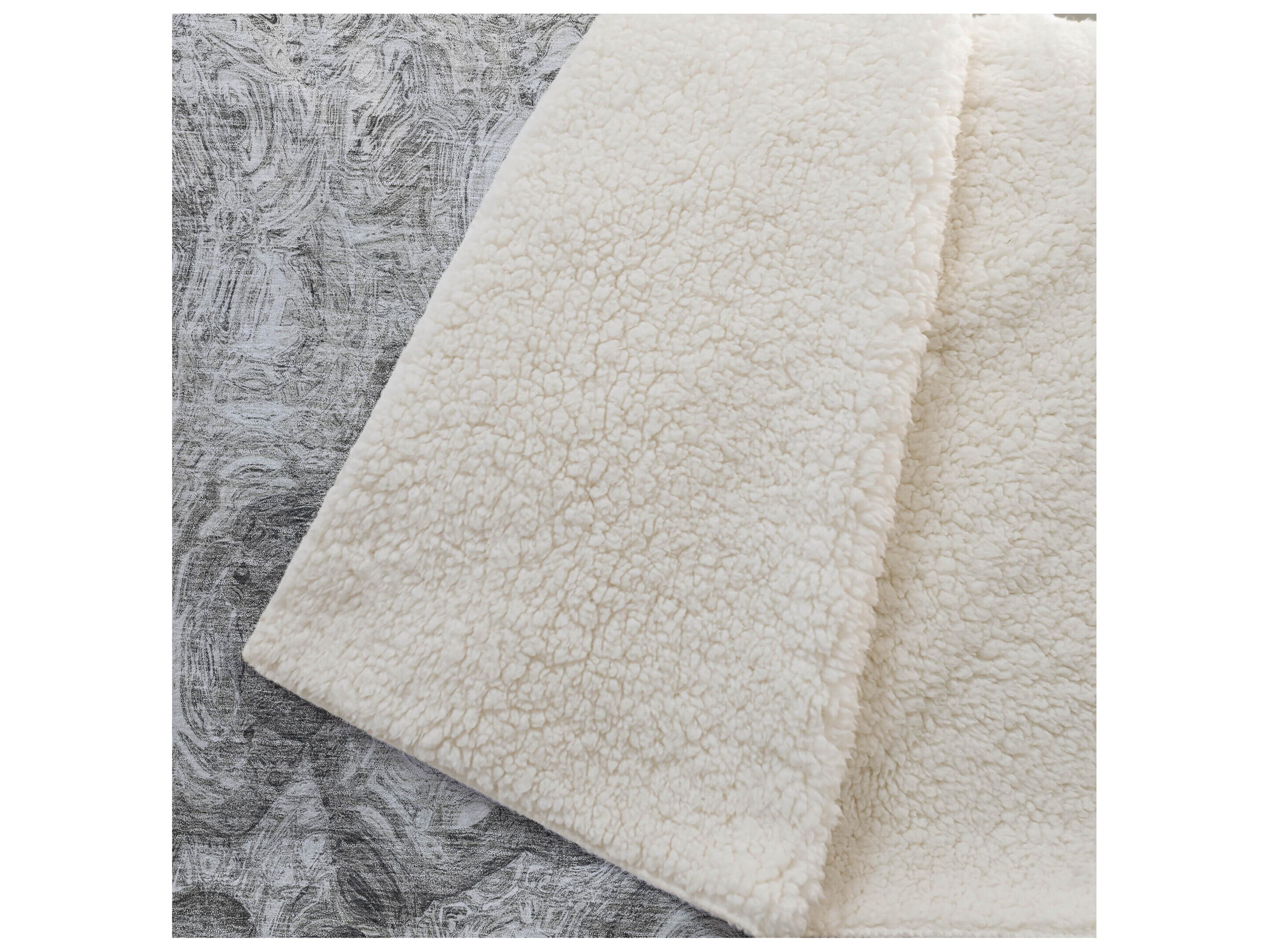 Dalyn Sherpa Gray Polyester Throw