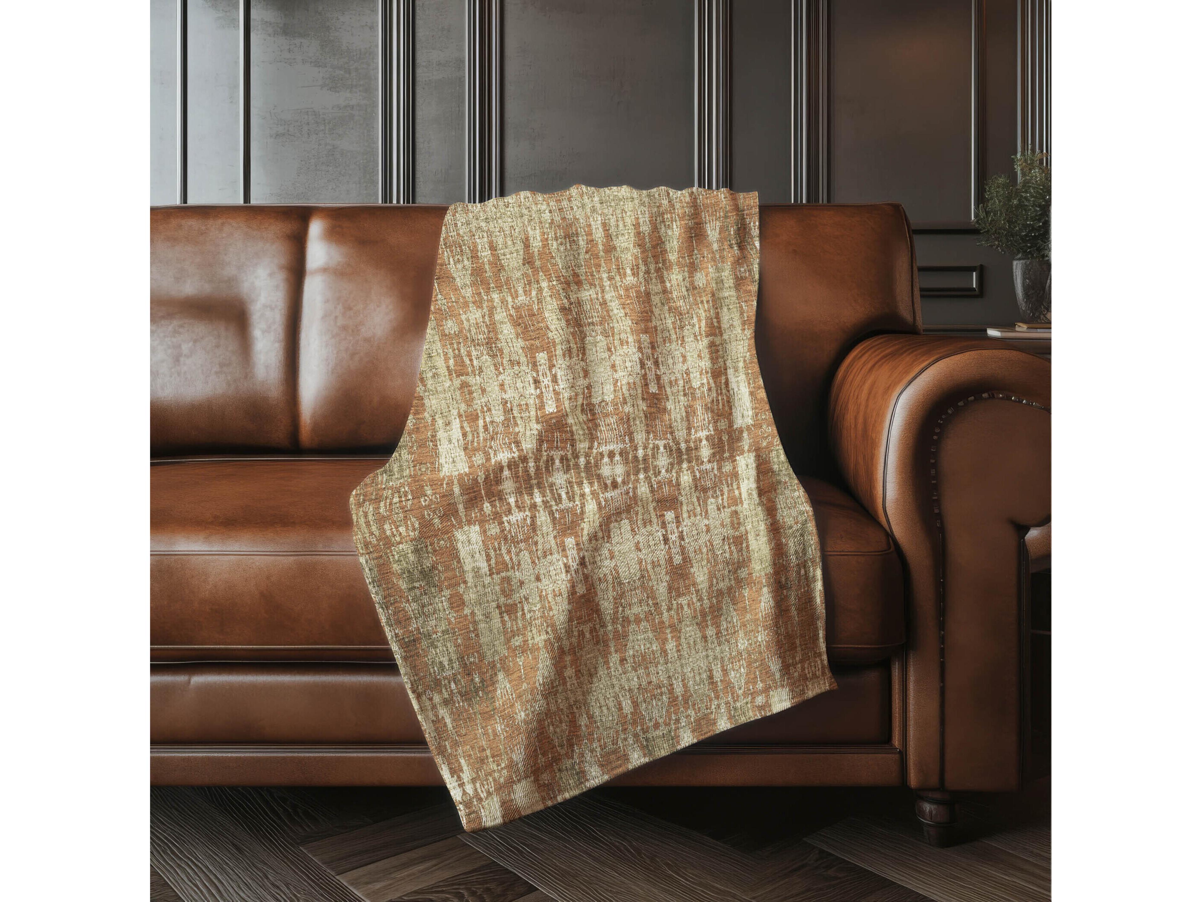 Dalyn Sherpa Orange Polyester Throw