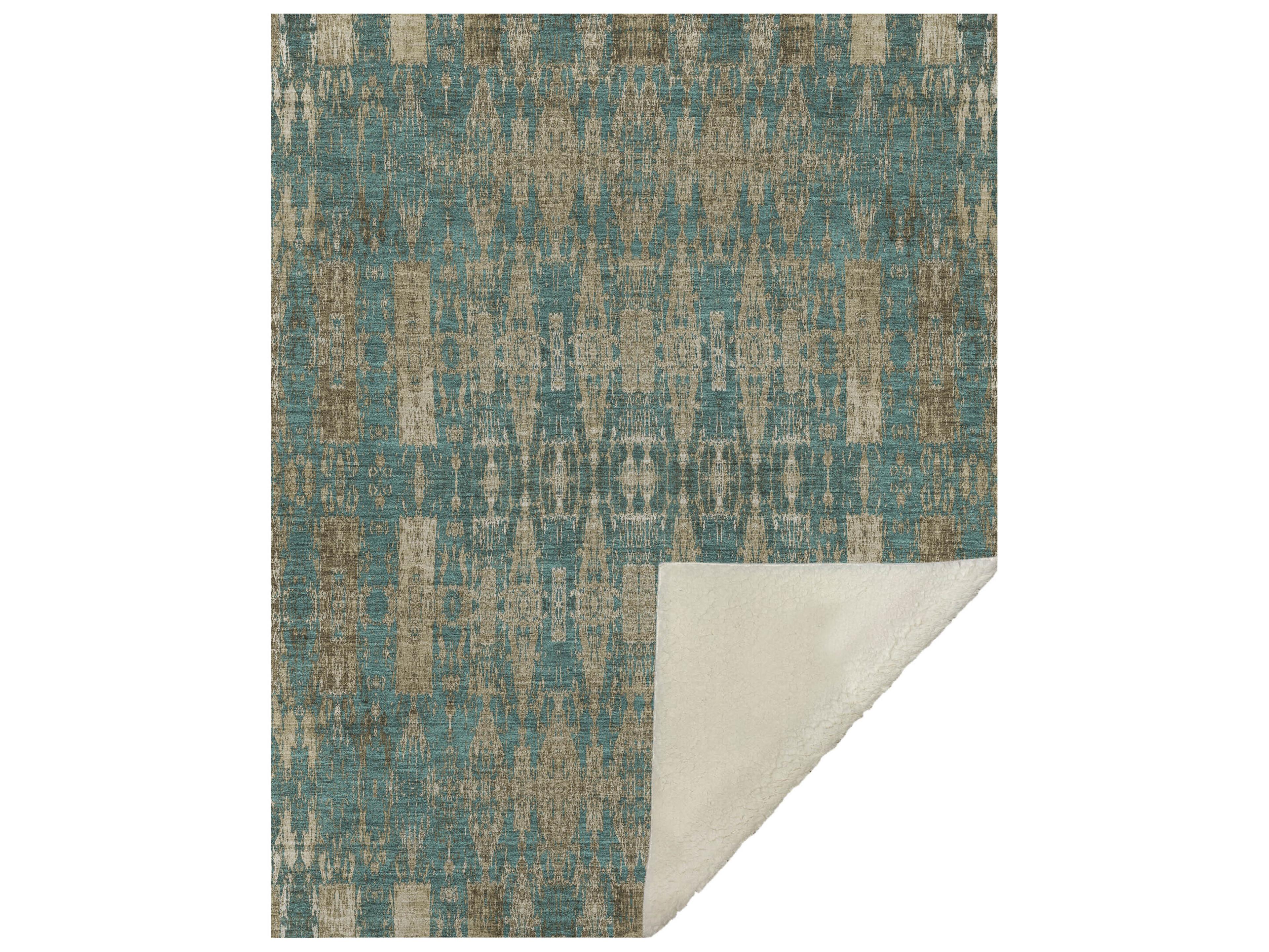 Dalyn Sherpa Teal Polyester Throw