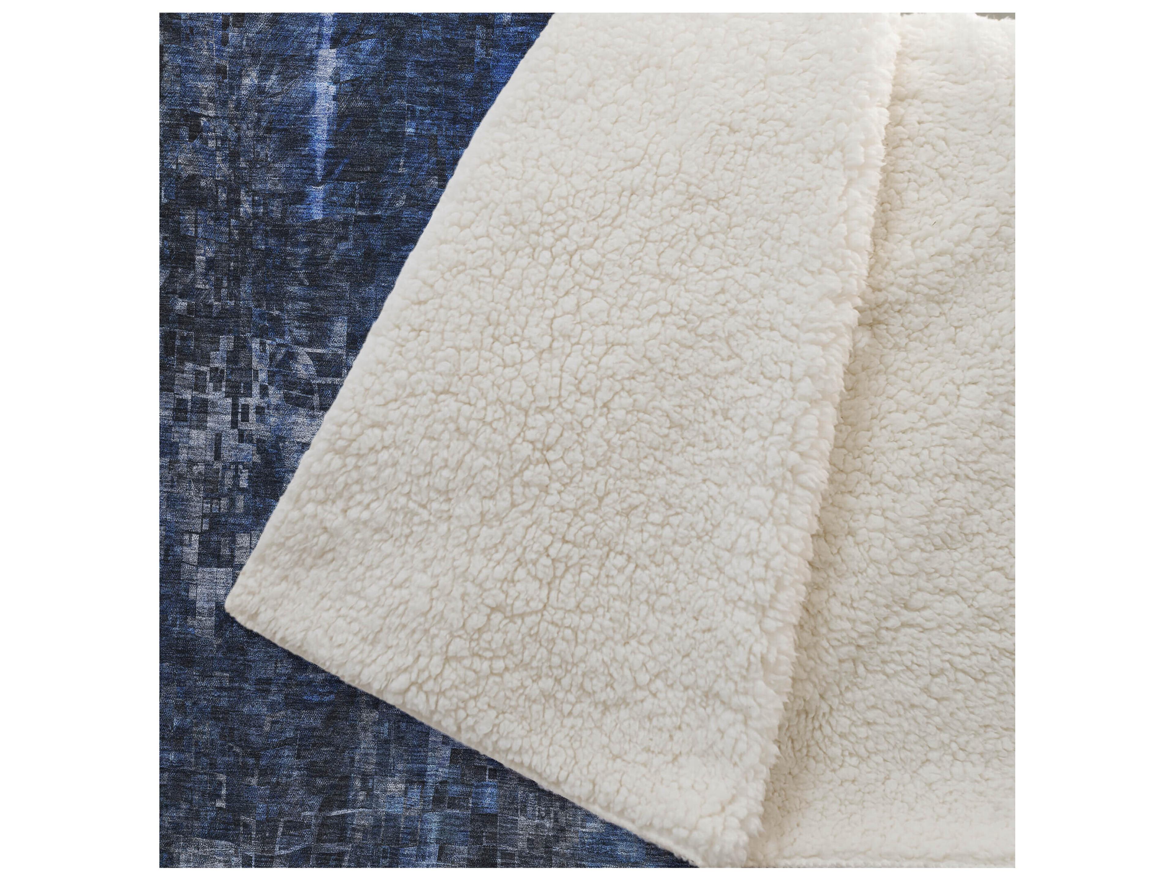 Dalyn Sherpa Blue Polyester Throw
