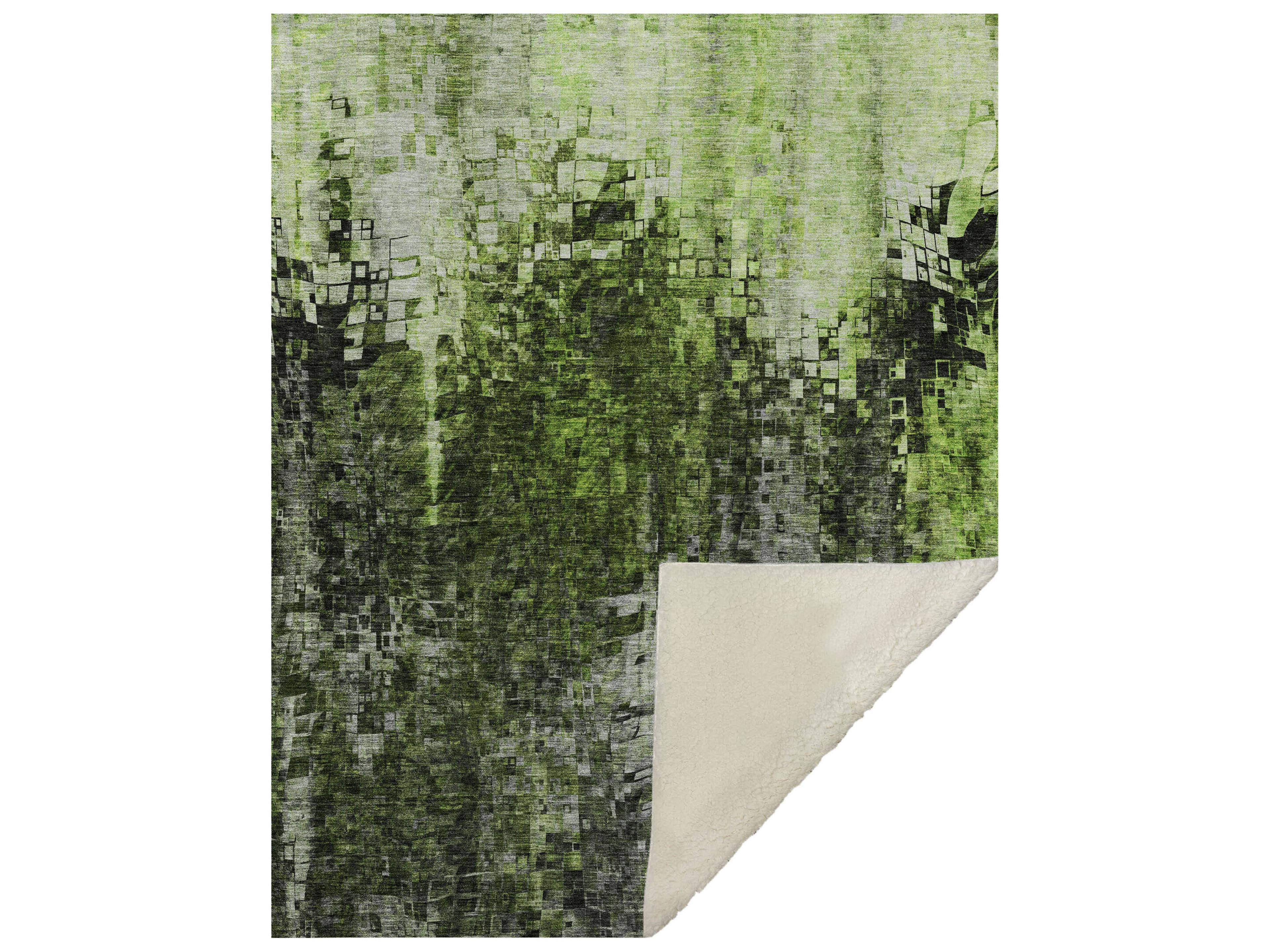 Sherpa Green Polyester Throw