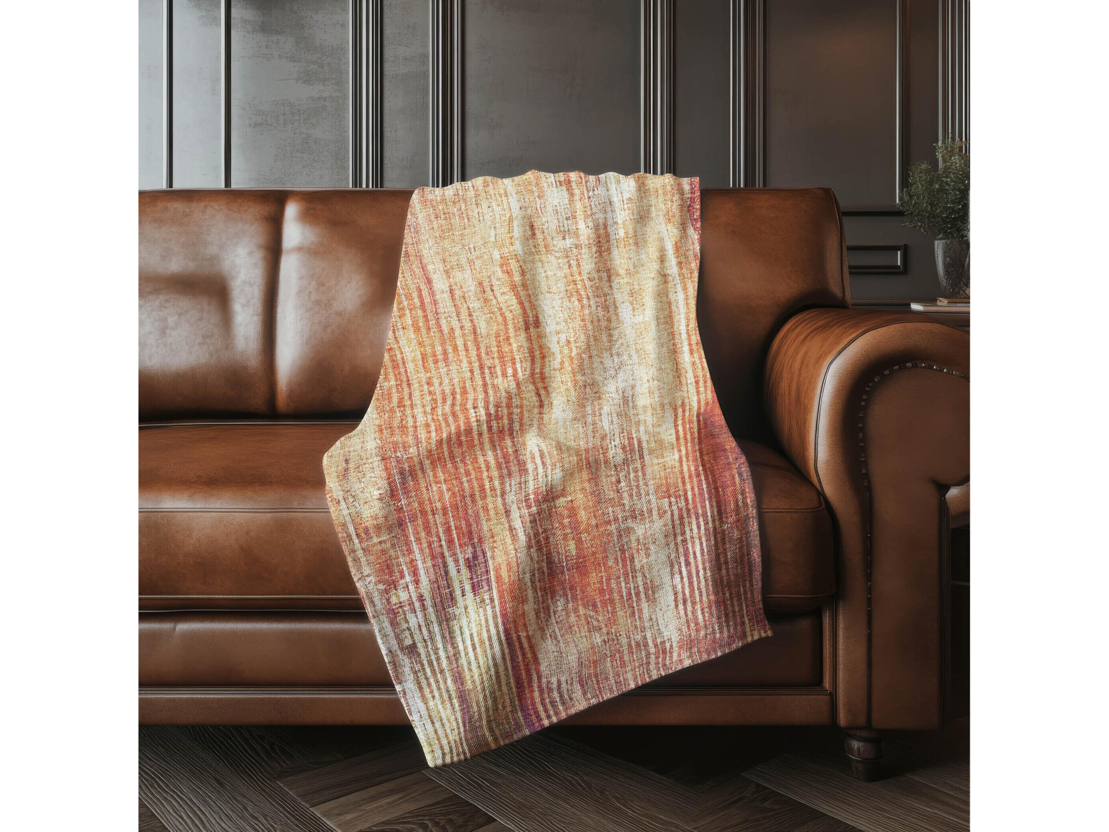 Dalyn Sherpa Orange Polyester Throw