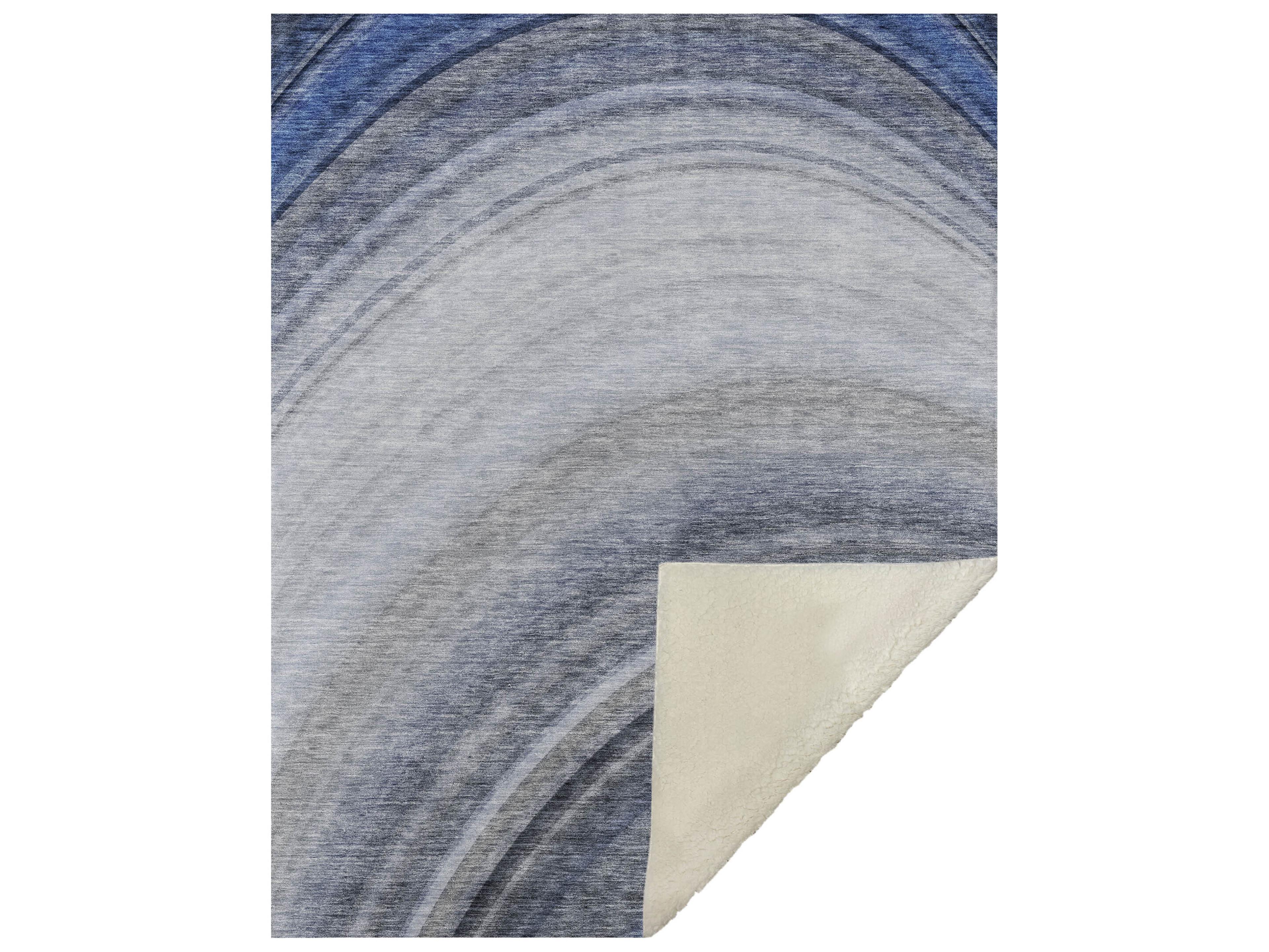 Sherpa Blue Polyester Throw