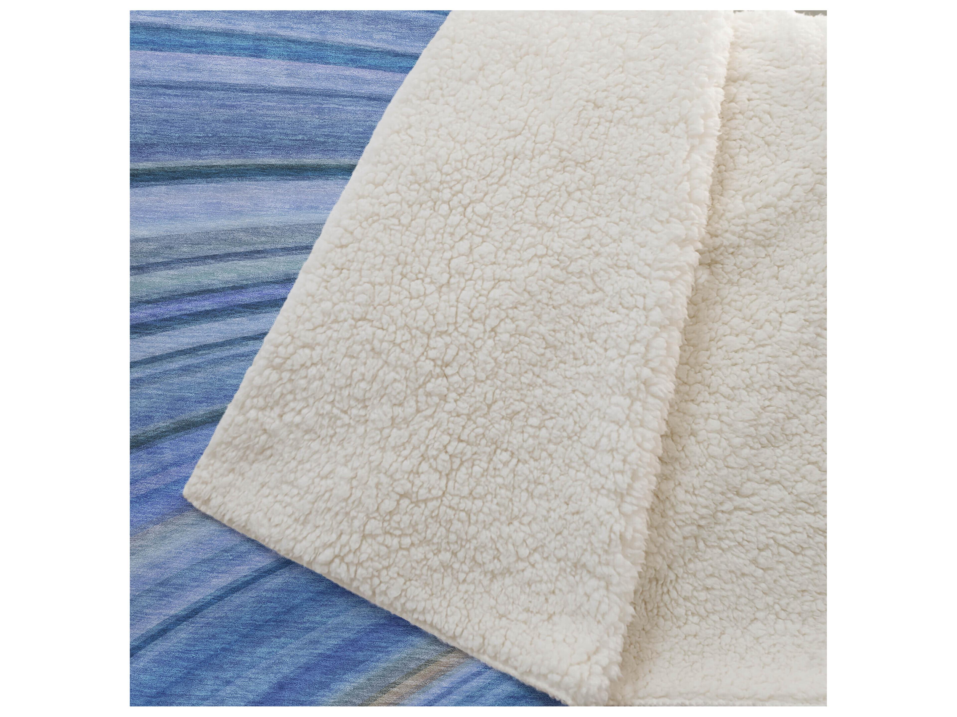 Dalyn Sherpa Blue Polyester Throw