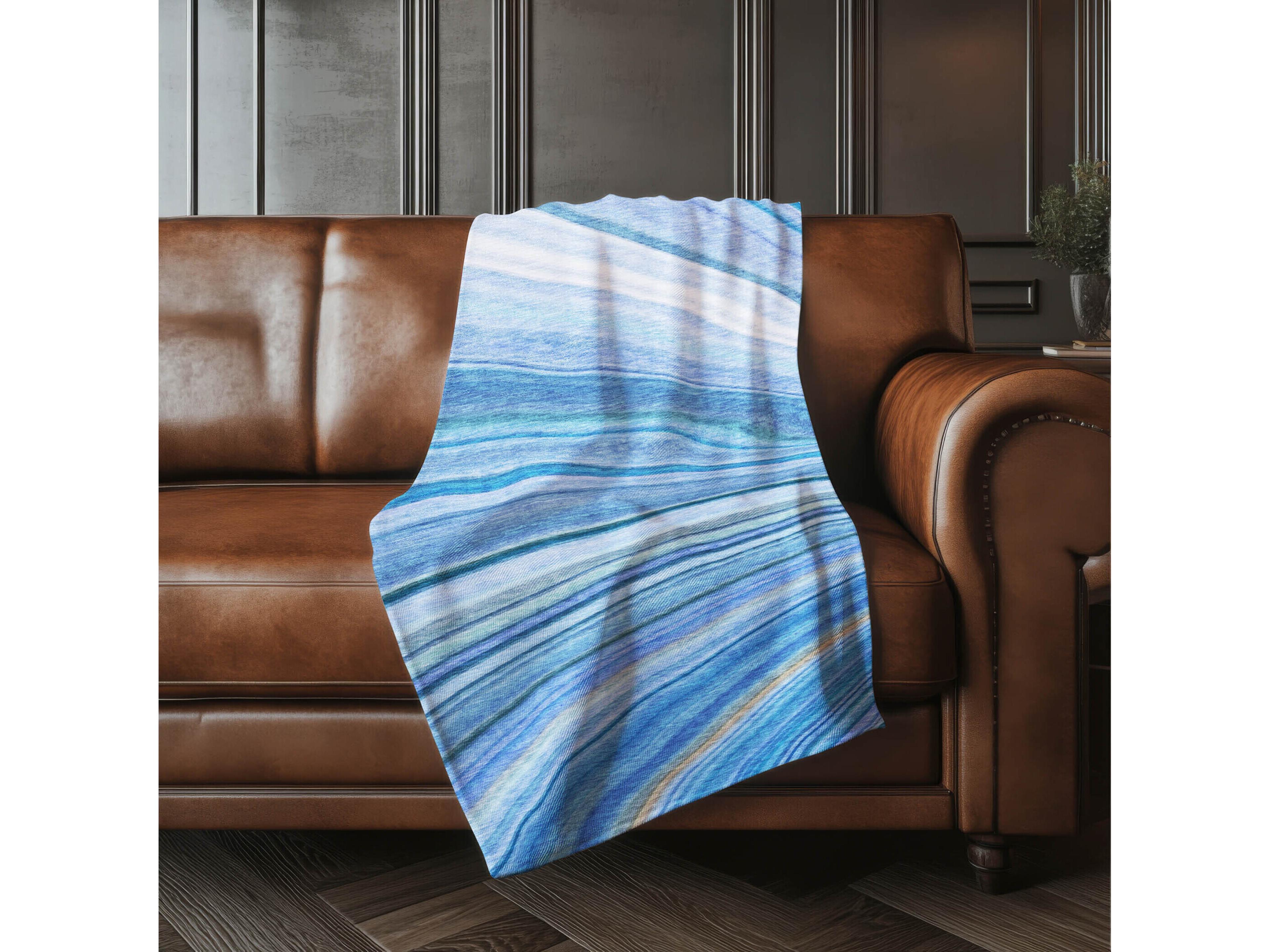 Dalyn Sherpa Blue Polyester Throw