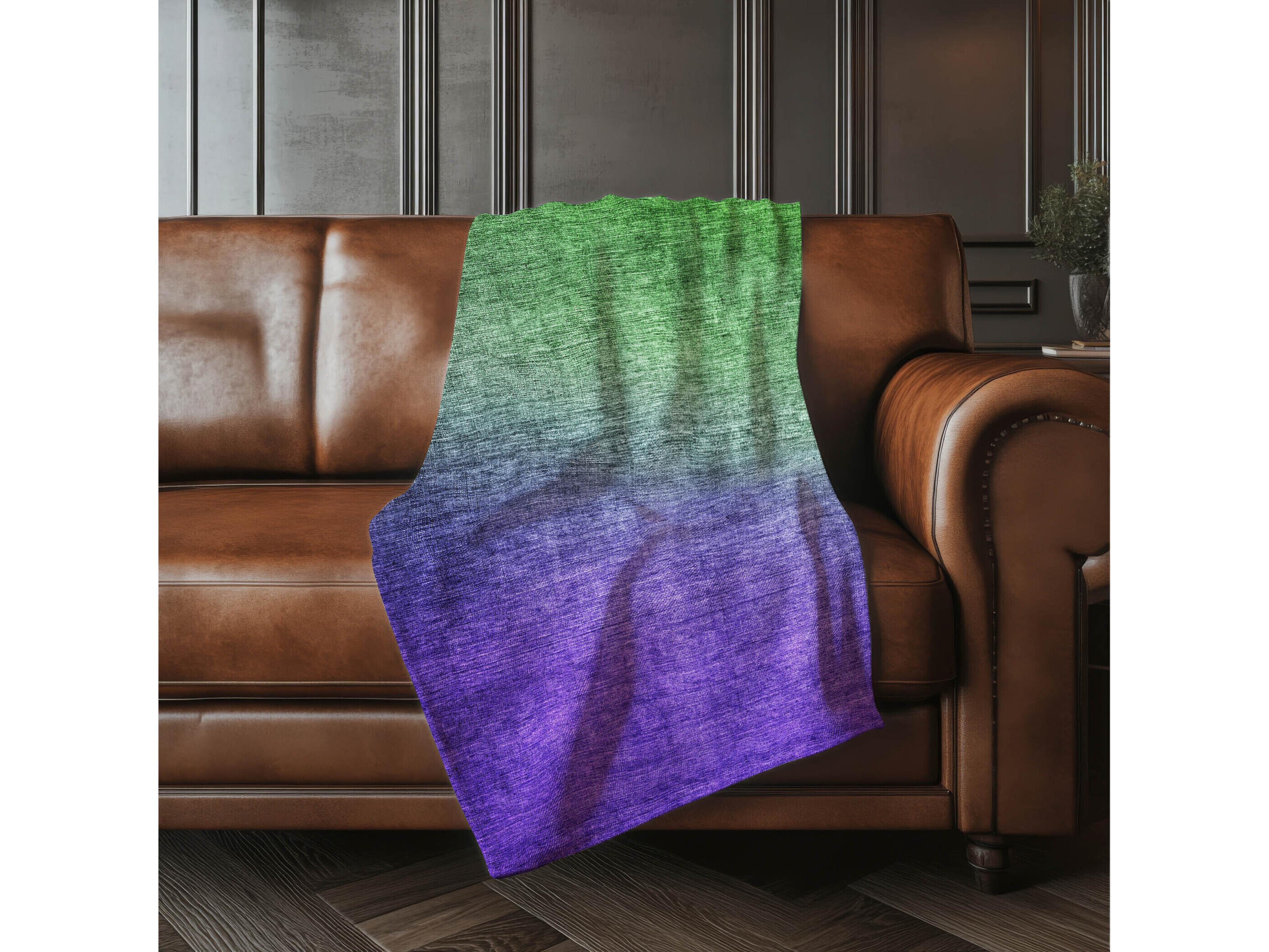 Dalyn Sherpa Green Polyester Throw