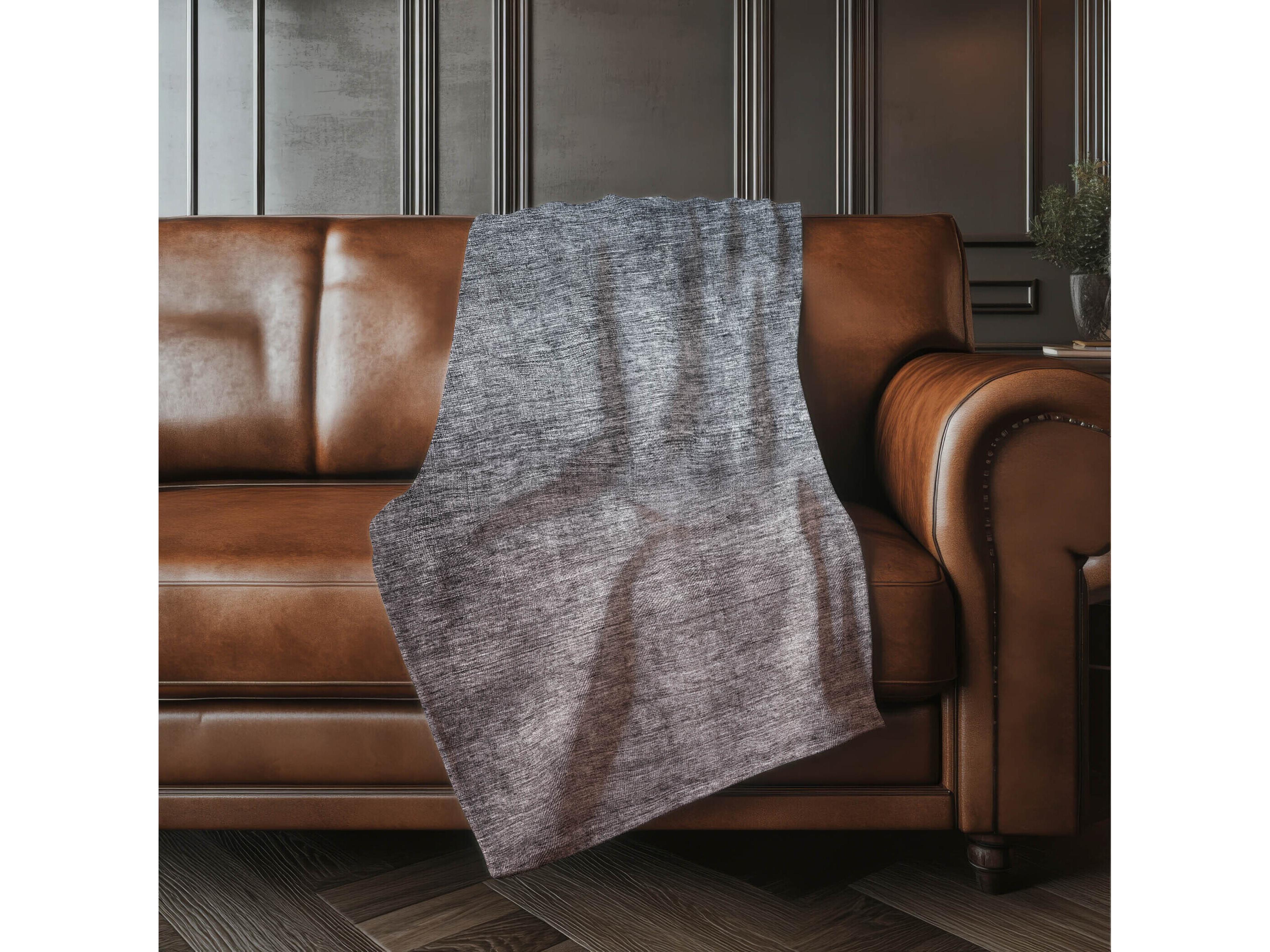 Dalyn Sherpa Gray Polyester Throw