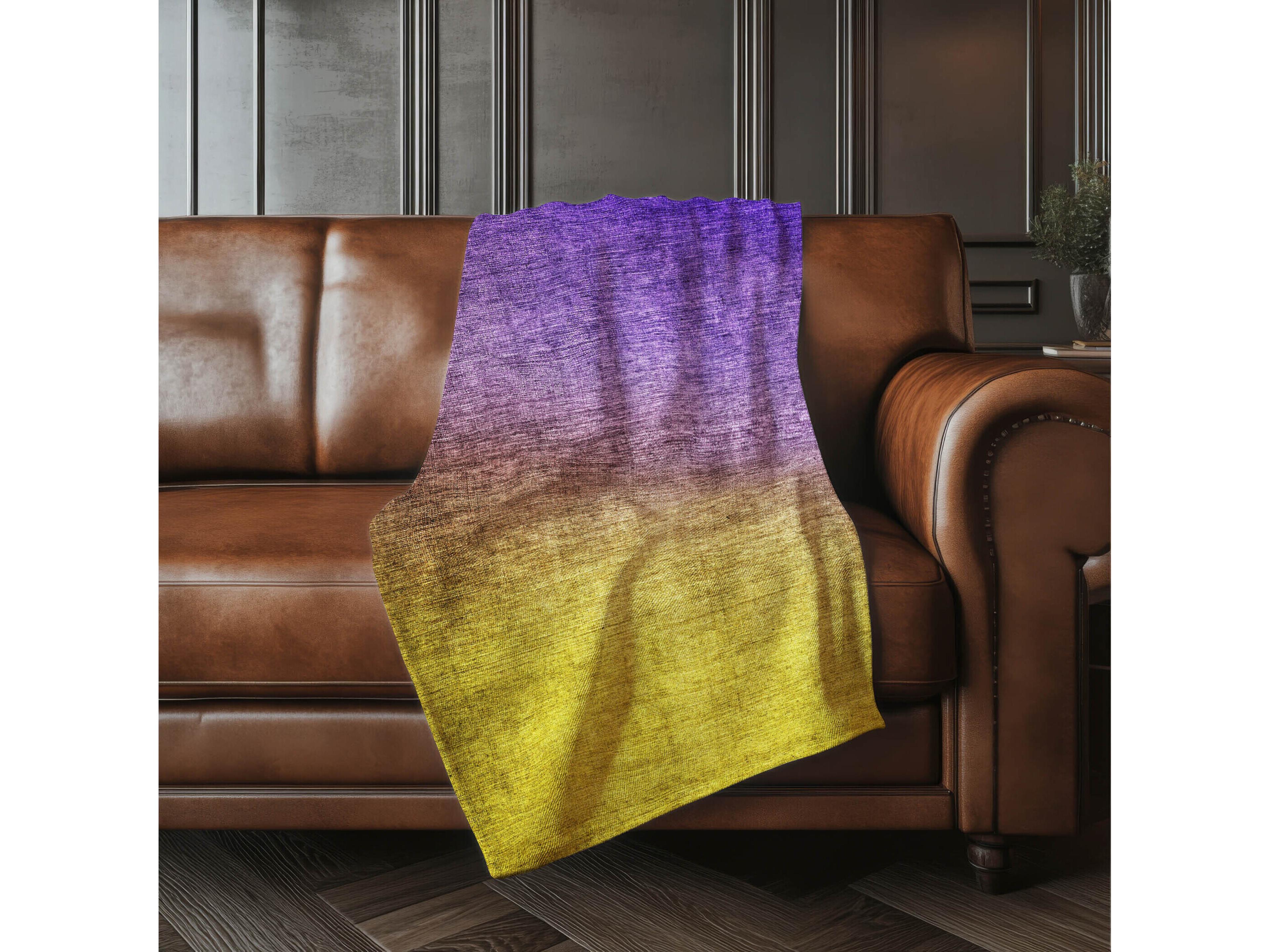 Dalyn Sherpa Purple Polyester Throw