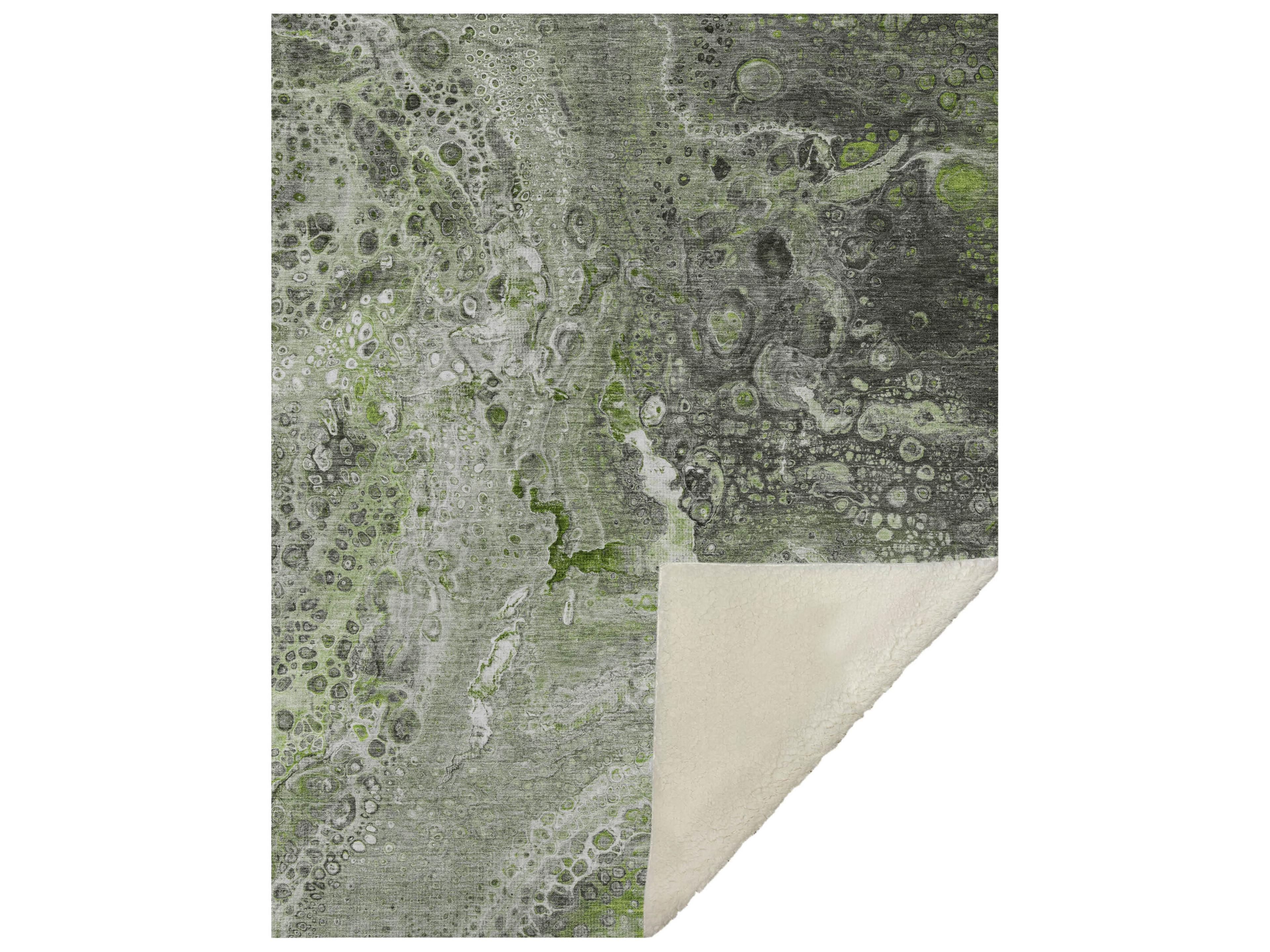 Sherpa Green Polyester Throw