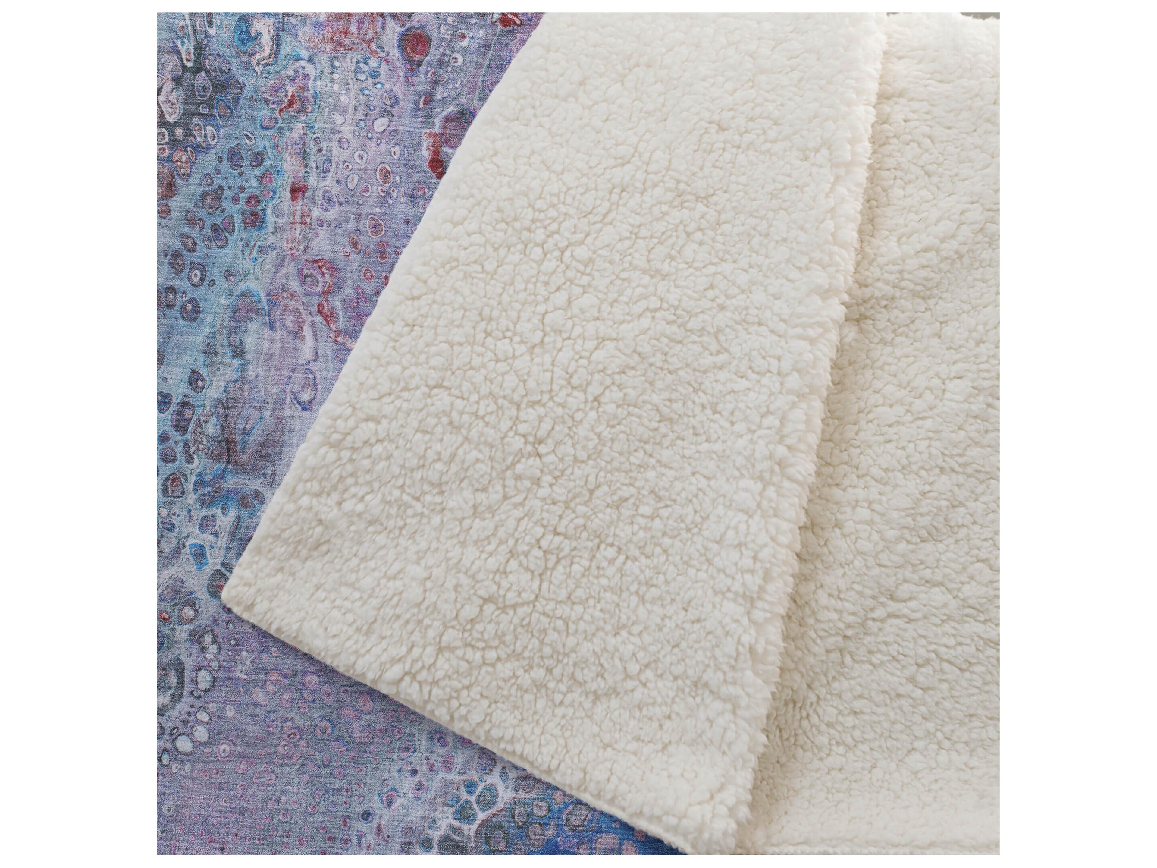 Dalyn Sherpa Blue Polyester Throw