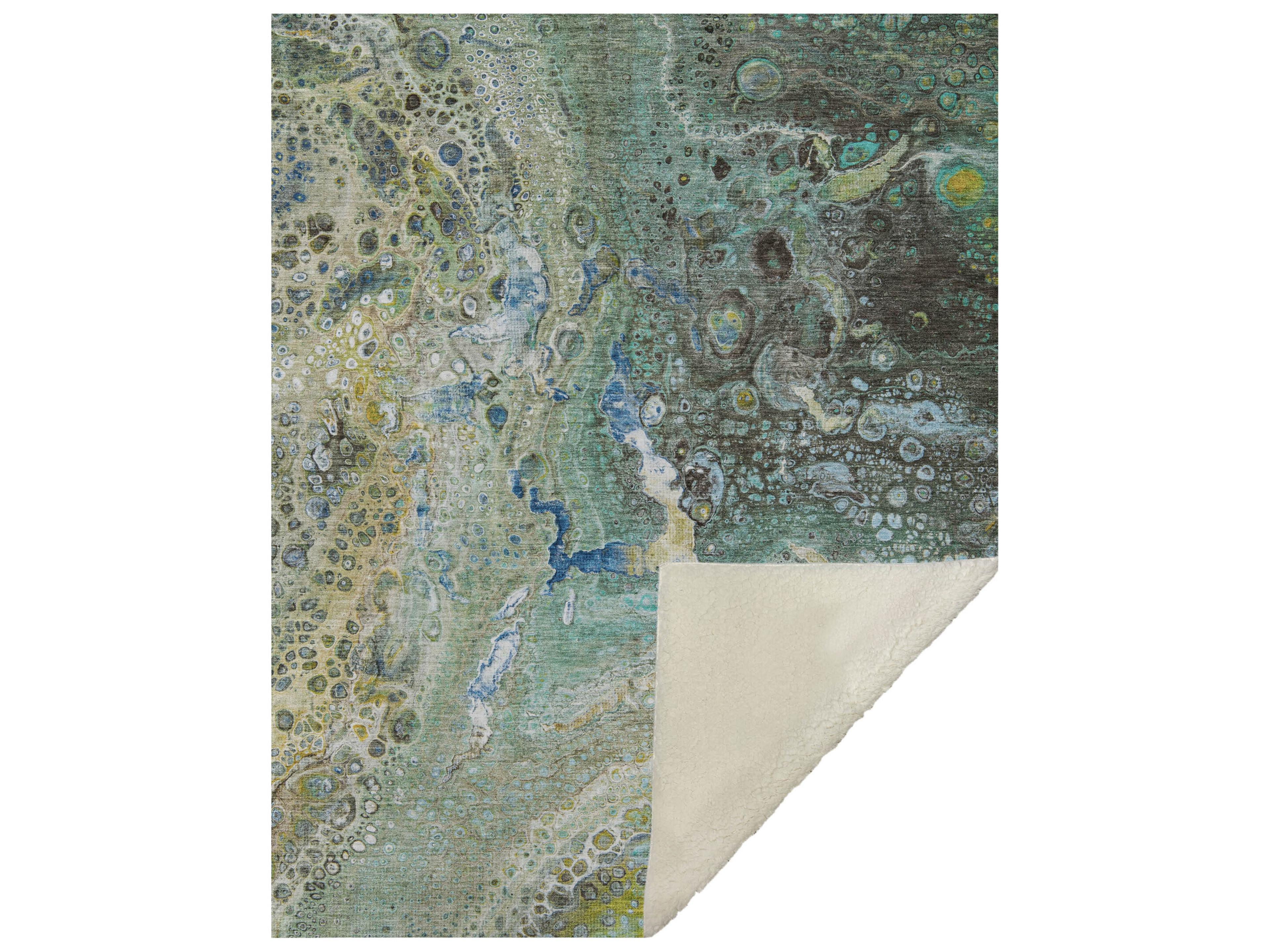 Dalyn Sherpa Teal Polyester Throw