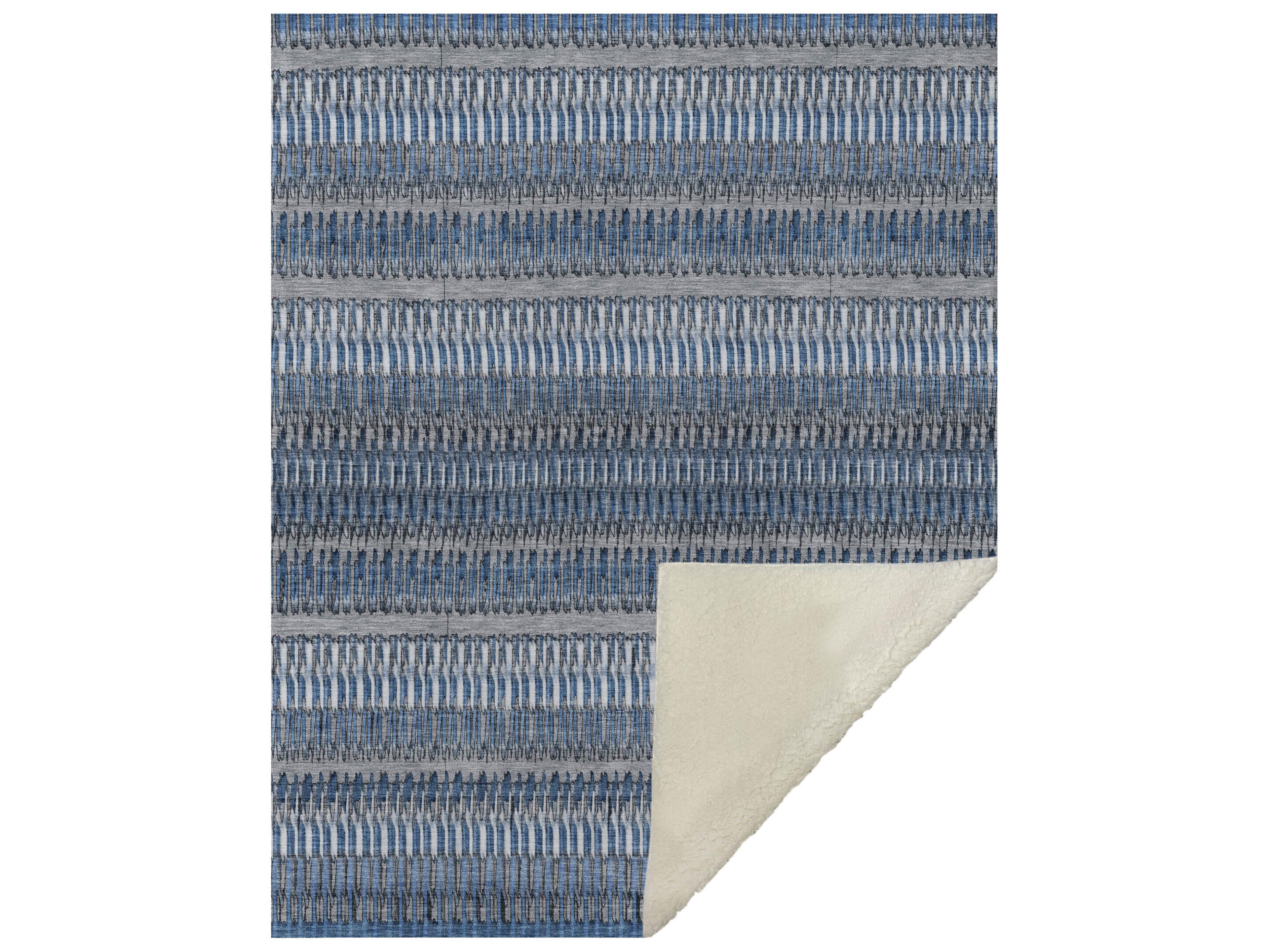 Sherpa Blue Polyester Throw