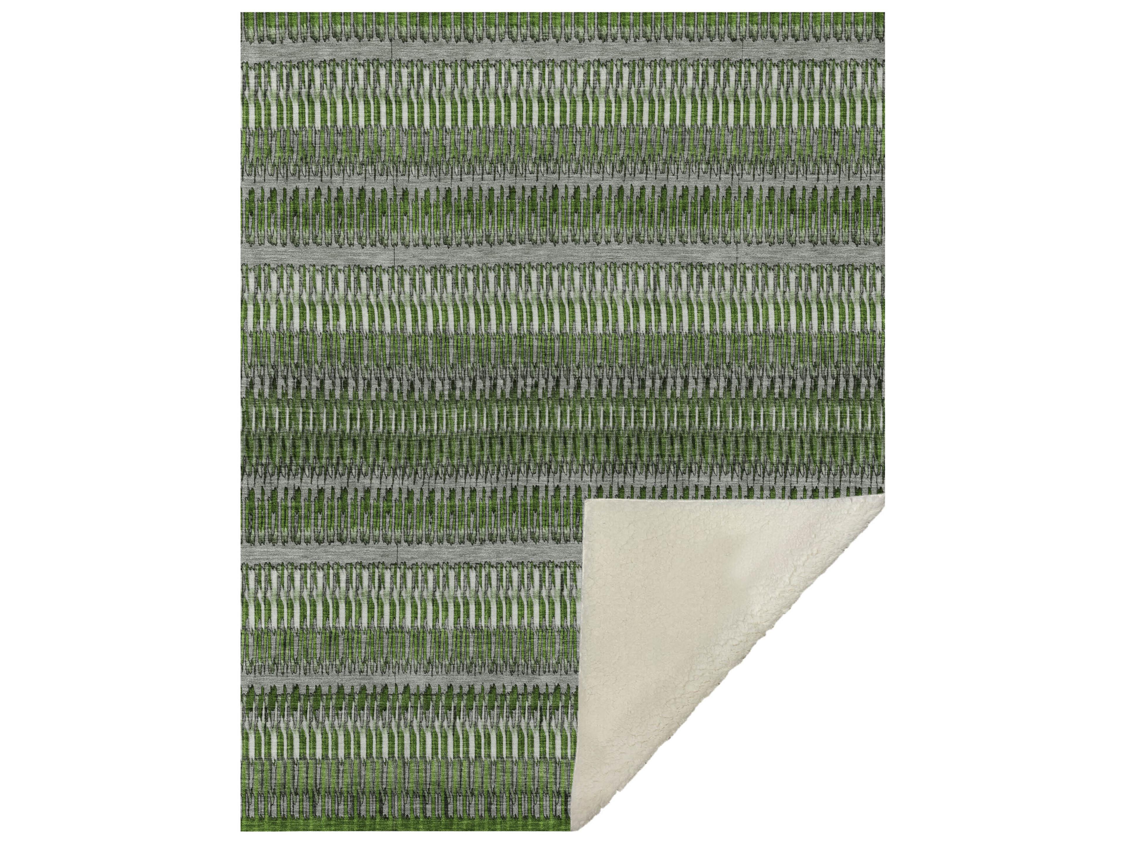 Sherpa Green Polyester Throw