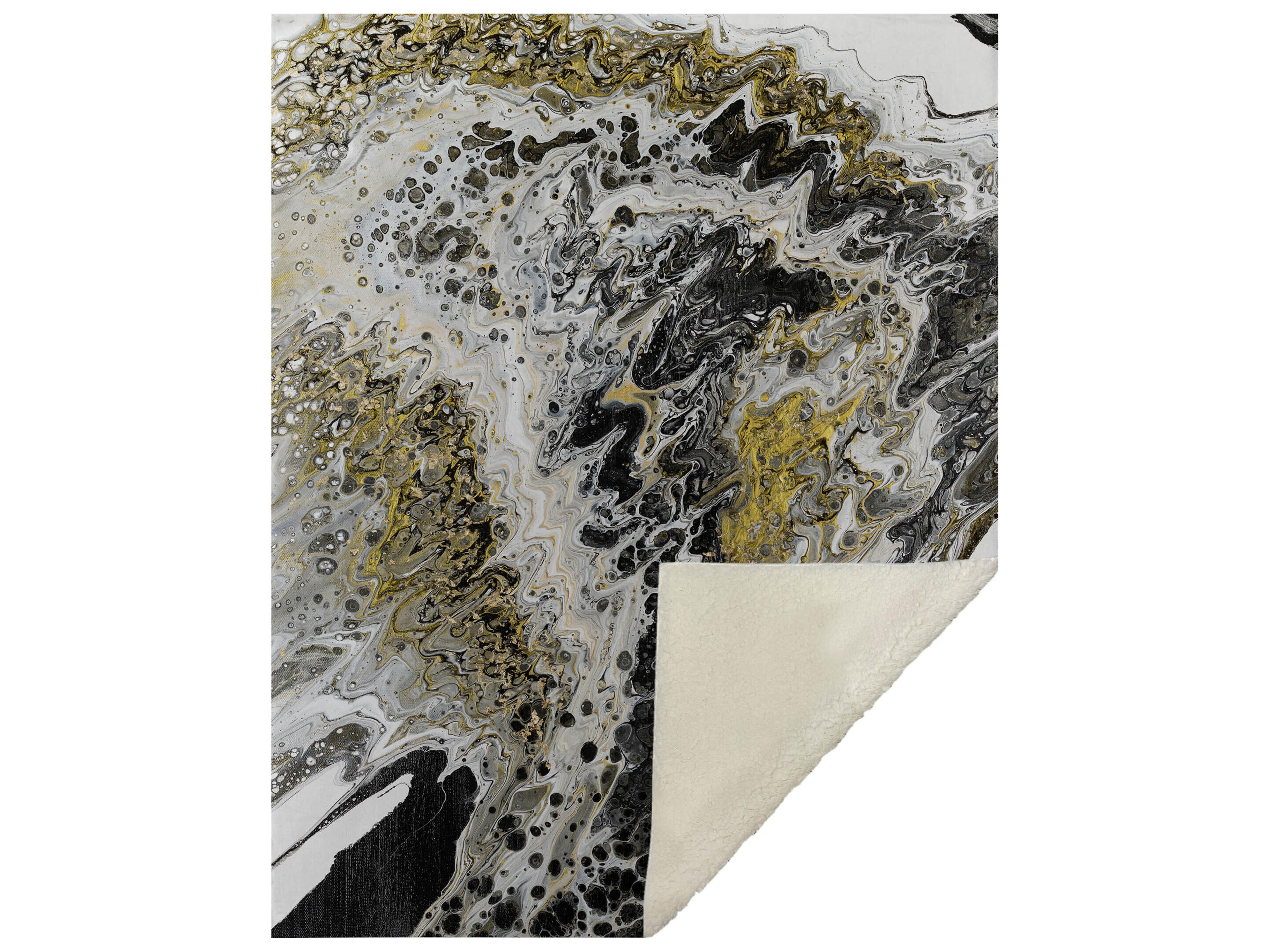 Sherpa Black Polyester Throw