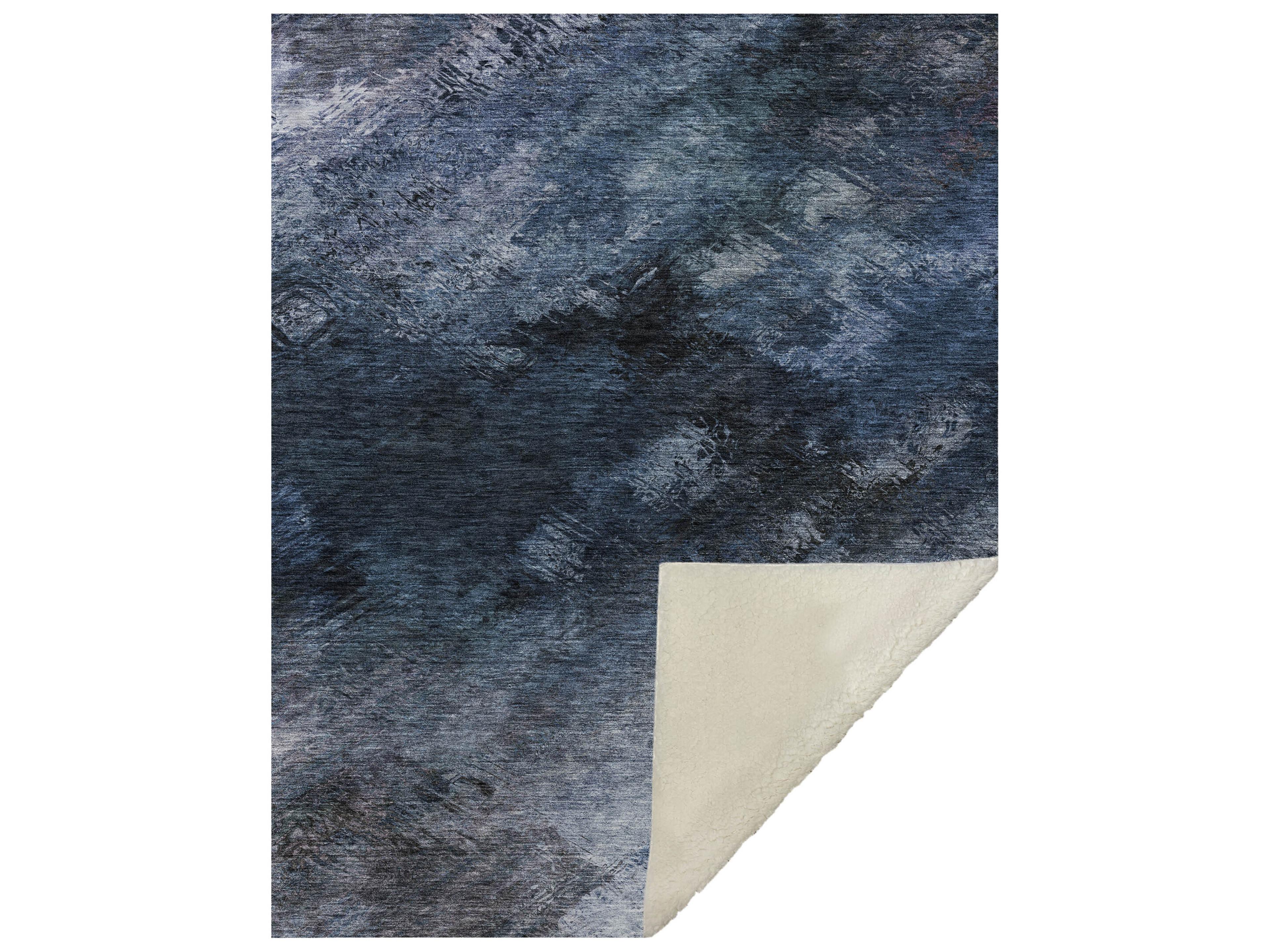 Sherpa Blue Polyester Throw