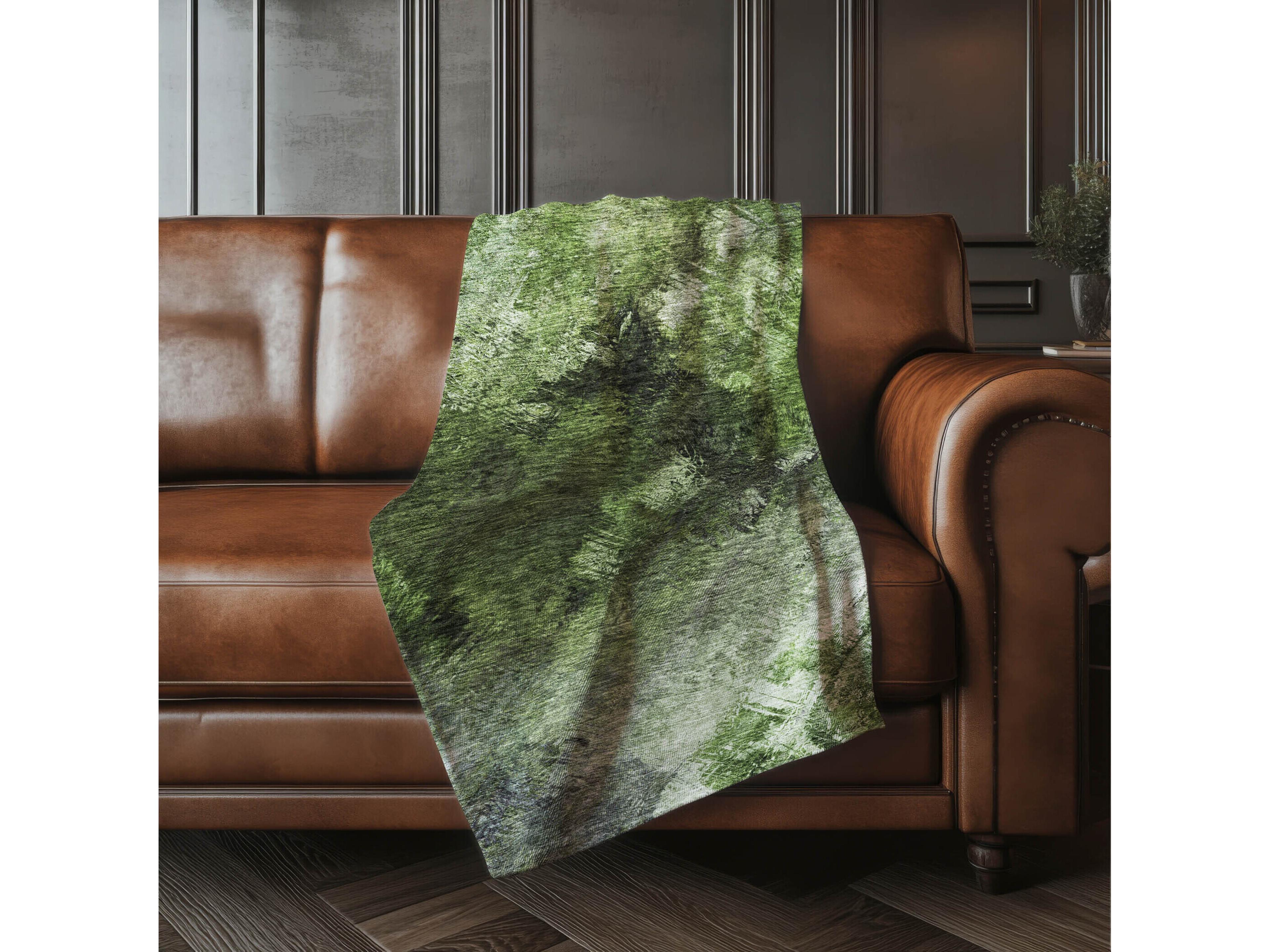 Dalyn Sherpa Green Polyester Throw