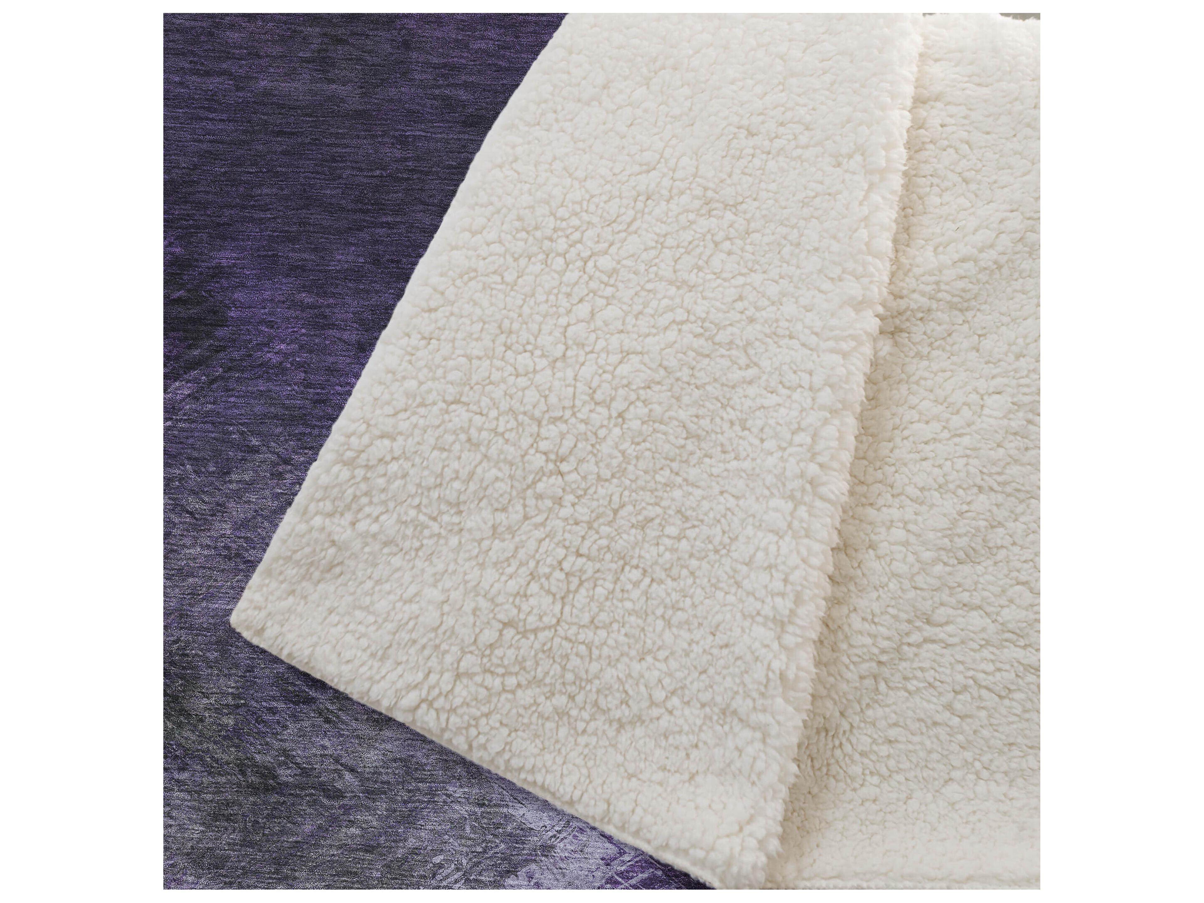Dalyn Sherpa Purple Polyester Throw