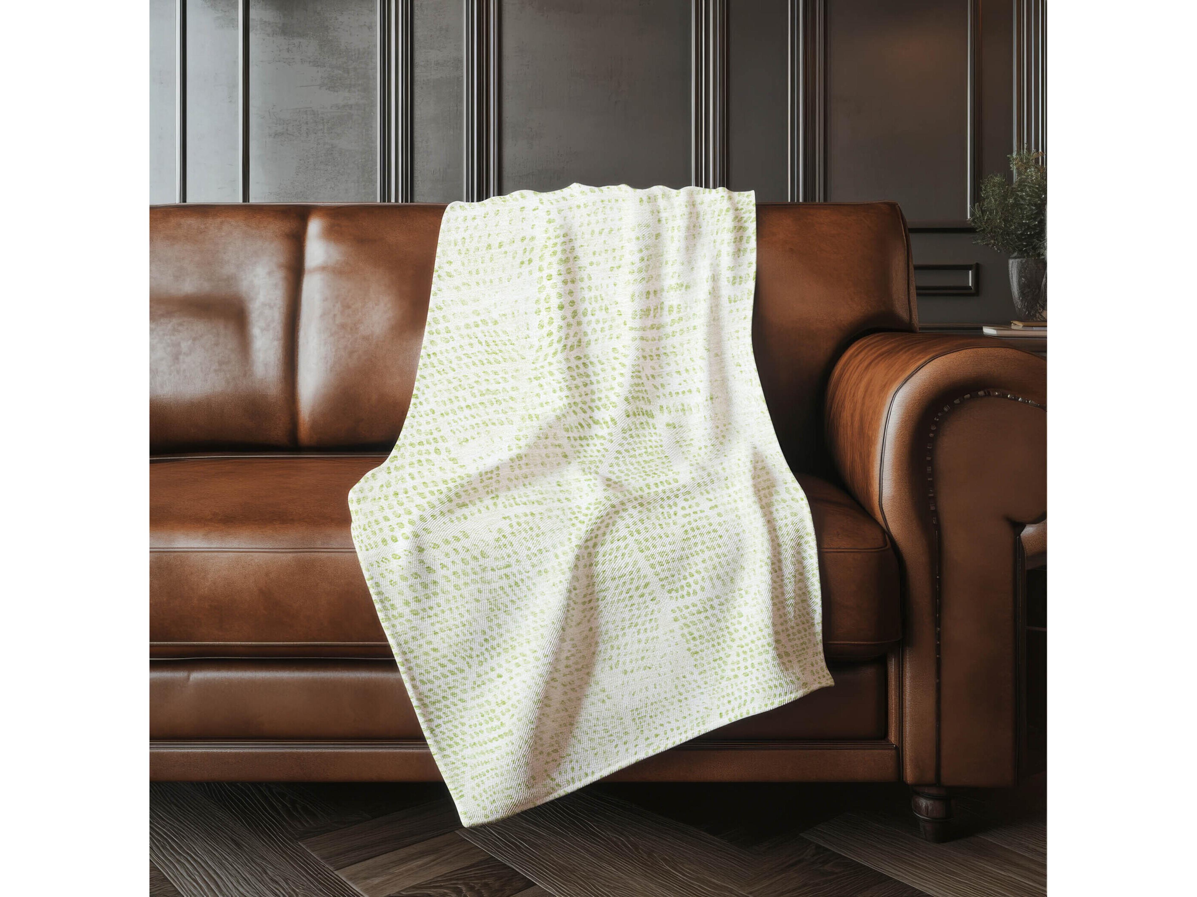 Dalyn Sherpa Green Polyester Throw