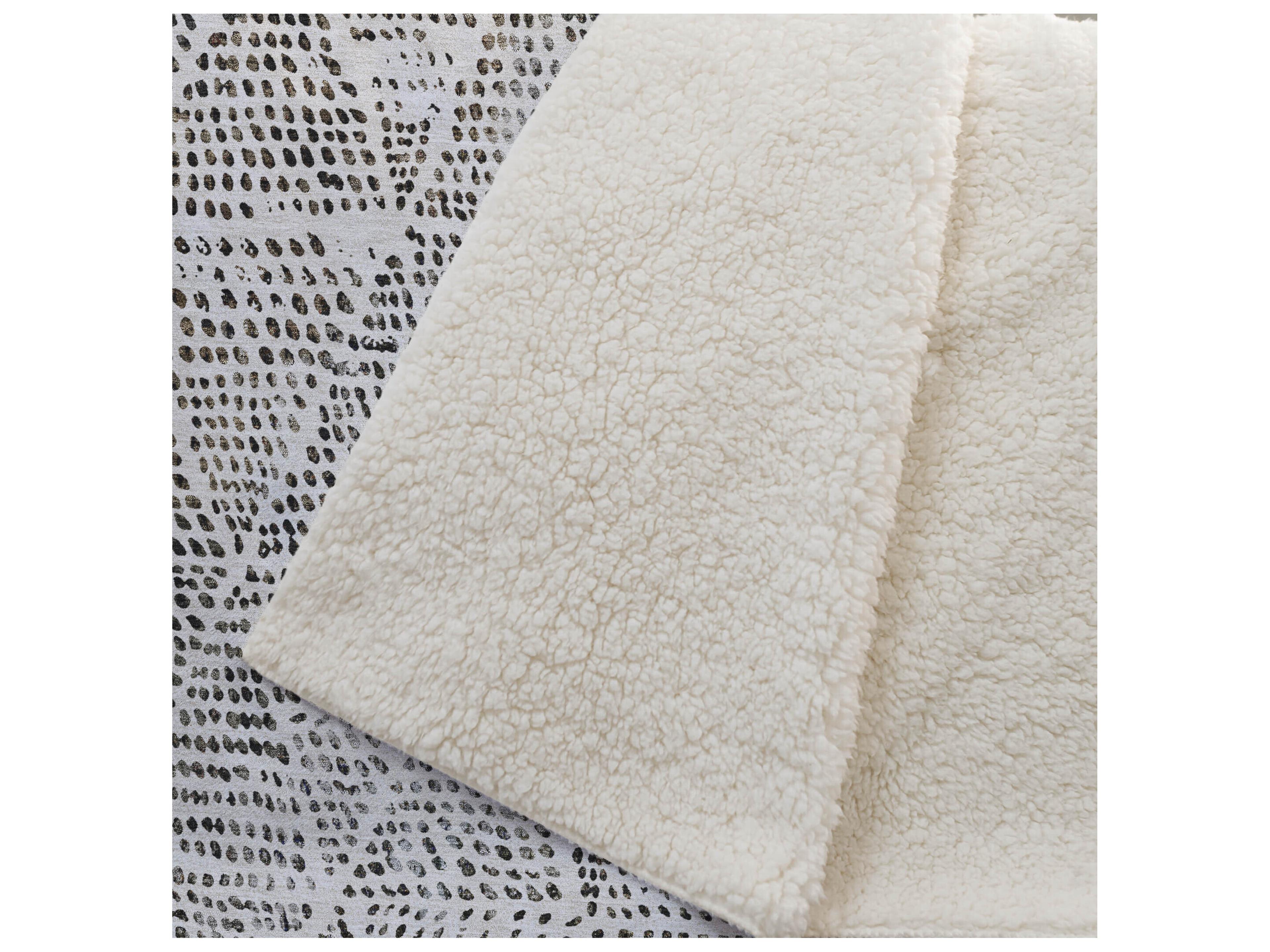 Dalyn Sherpa Ivory Polyester Throw