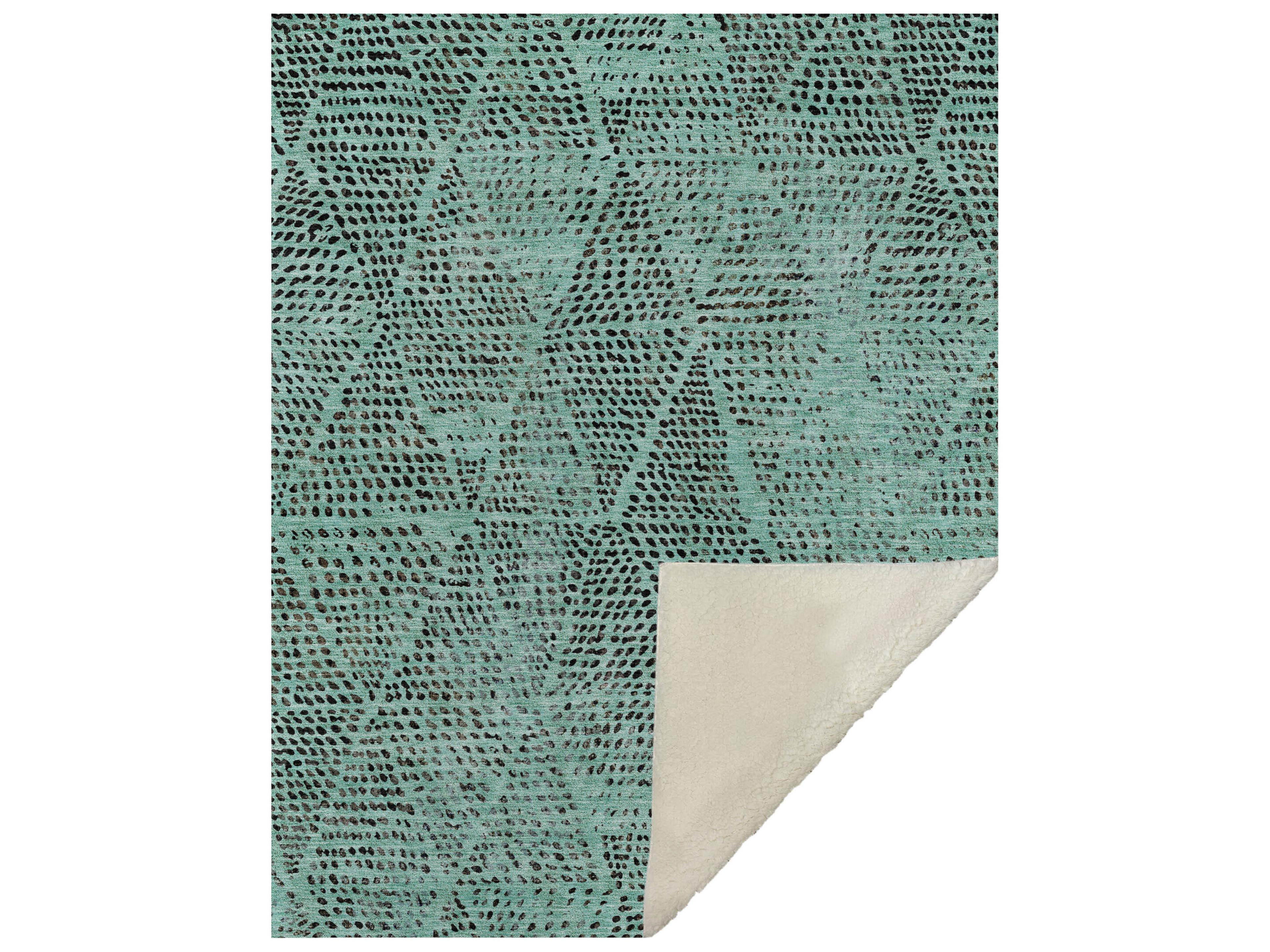 Dalyn Sherpa Teal Polyester Throw
