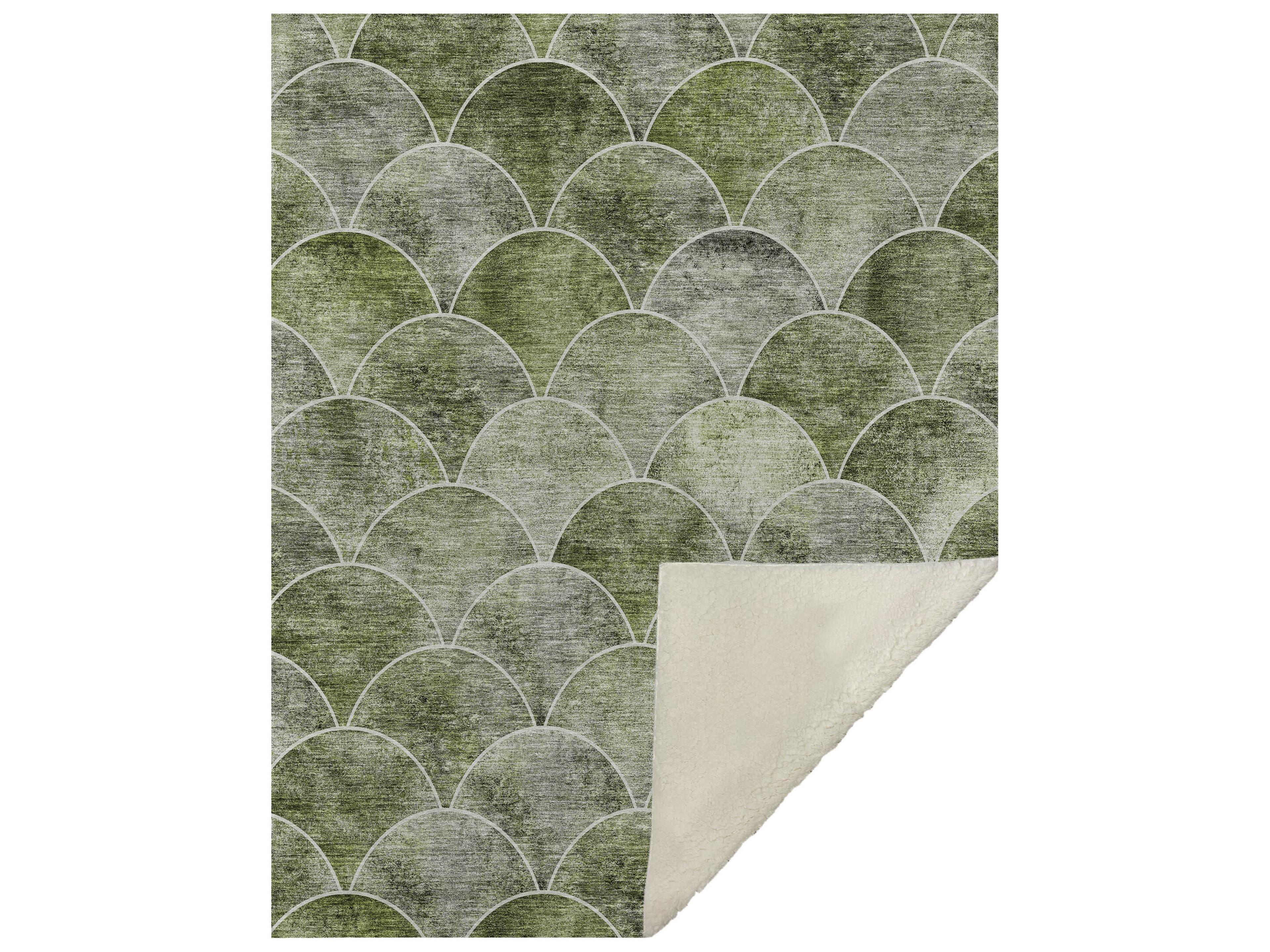 Sherpa Green Polyester Throw