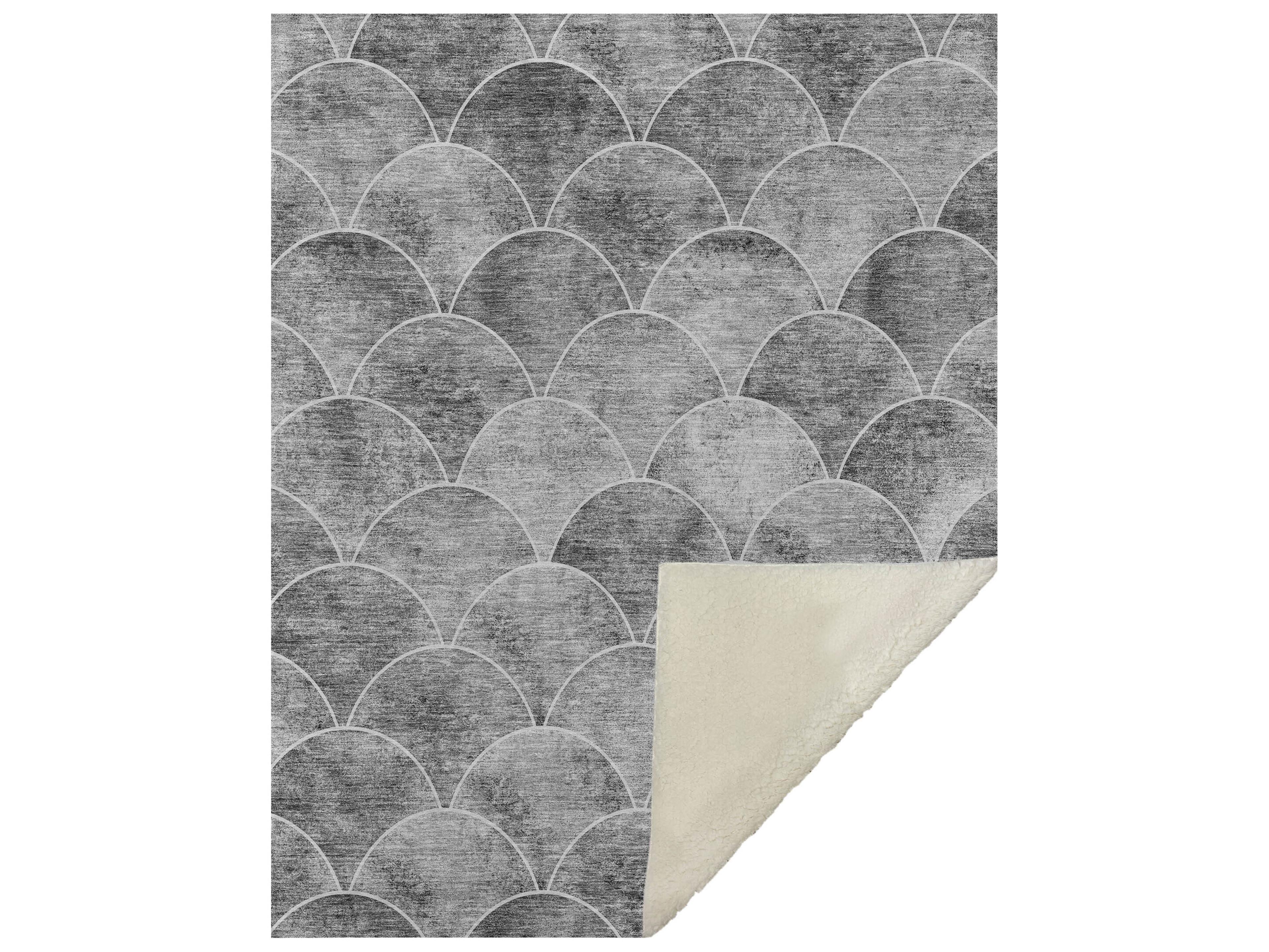 Dalyn Sherpa Gray Polyester Throw