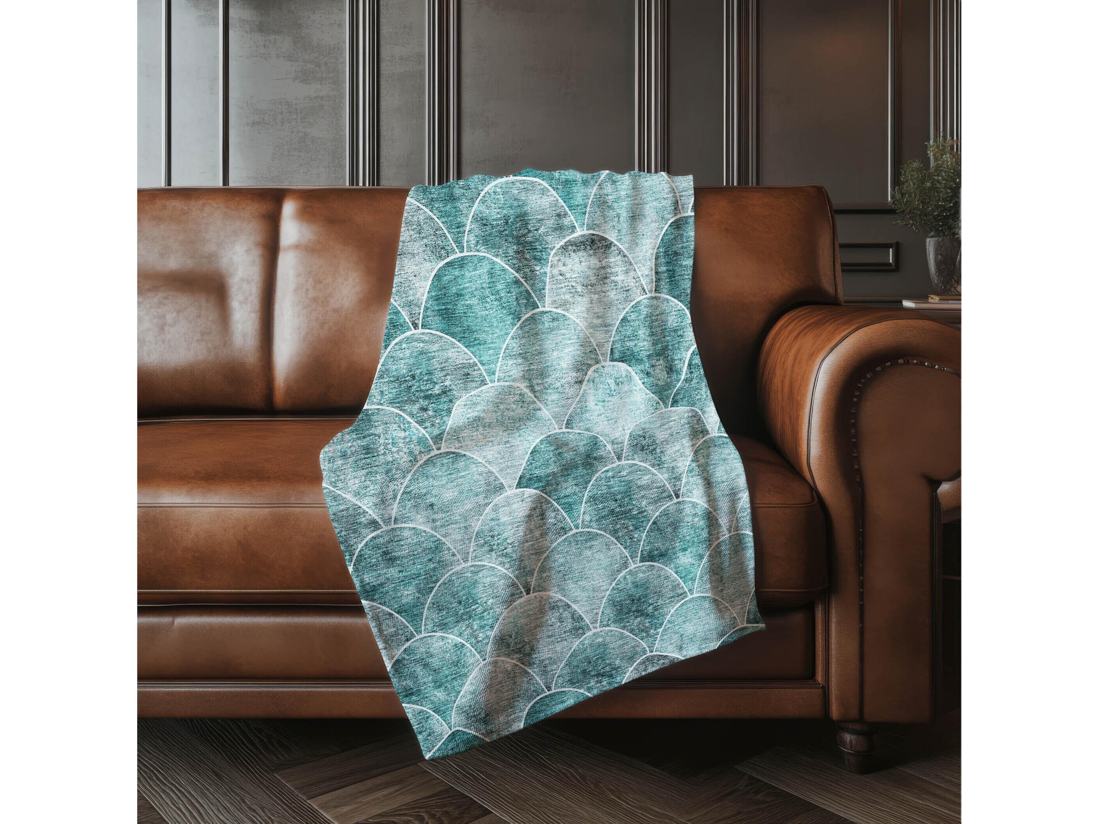 Dalyn Sherpa Teal Polyester Throw