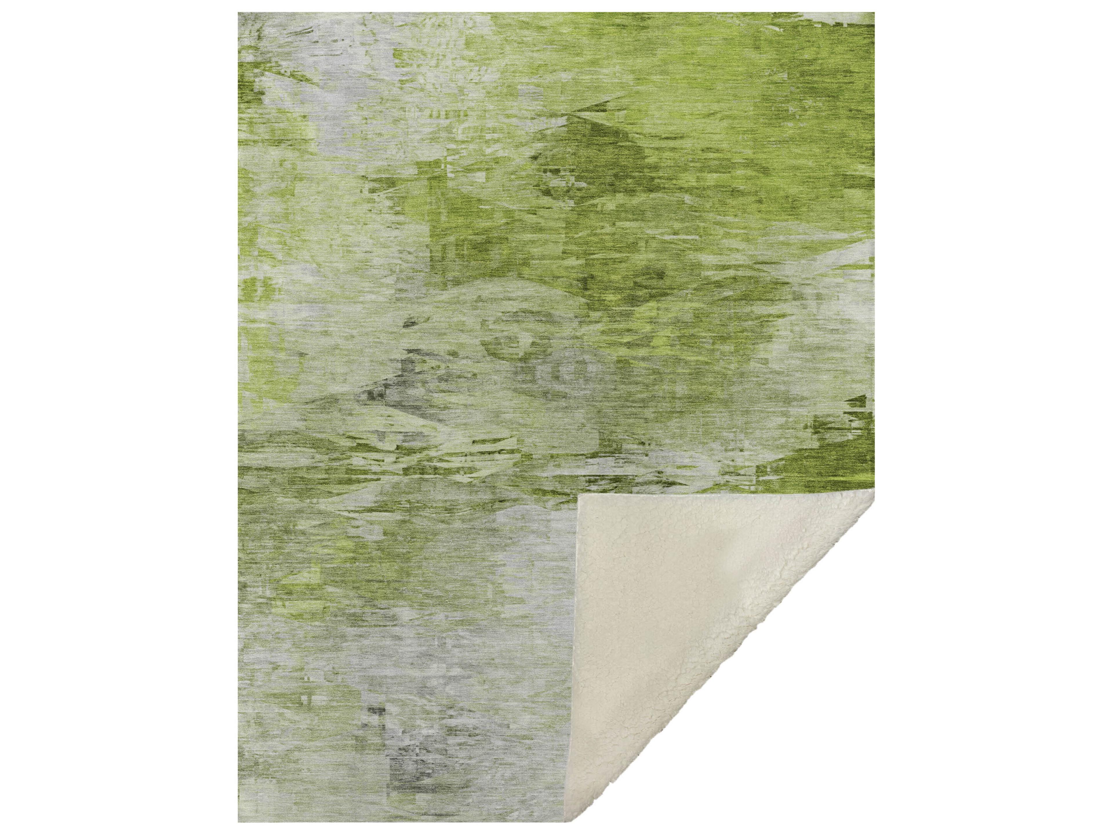 Sherpa Green Polyester Throw