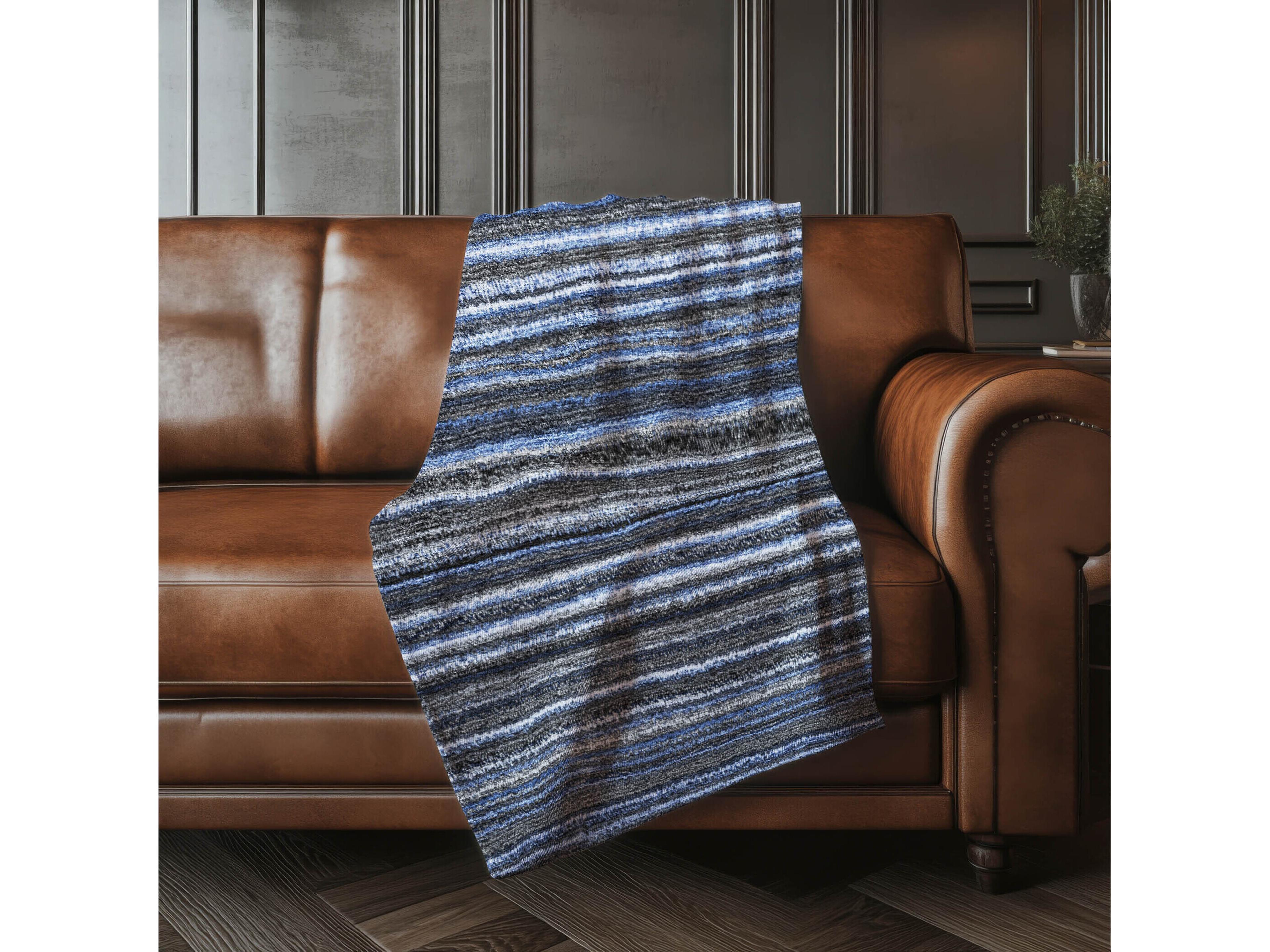 Dalyn Sherpa Blue Polyester Throw