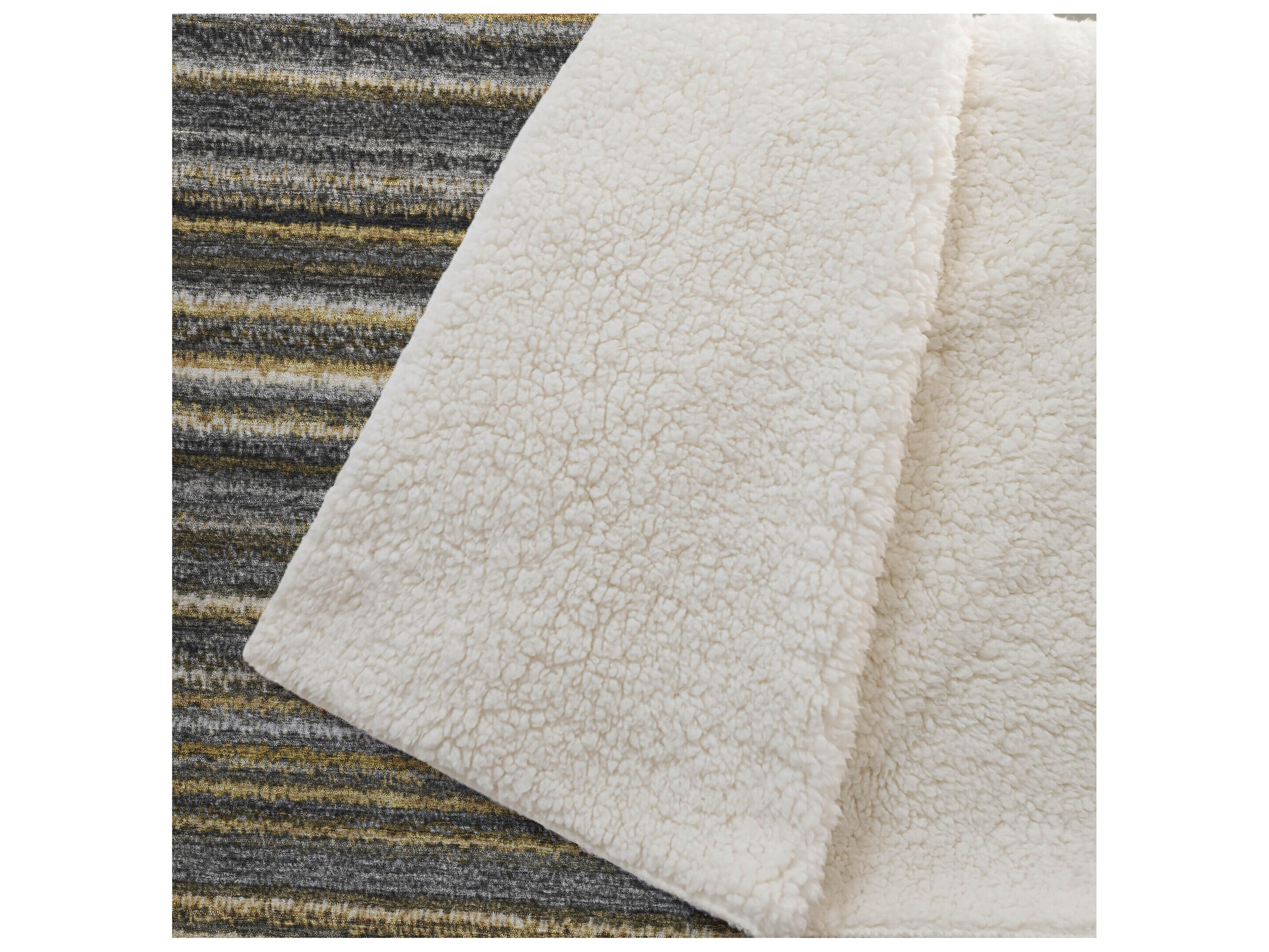 Dalyn Sherpa Gold Polyester Throw