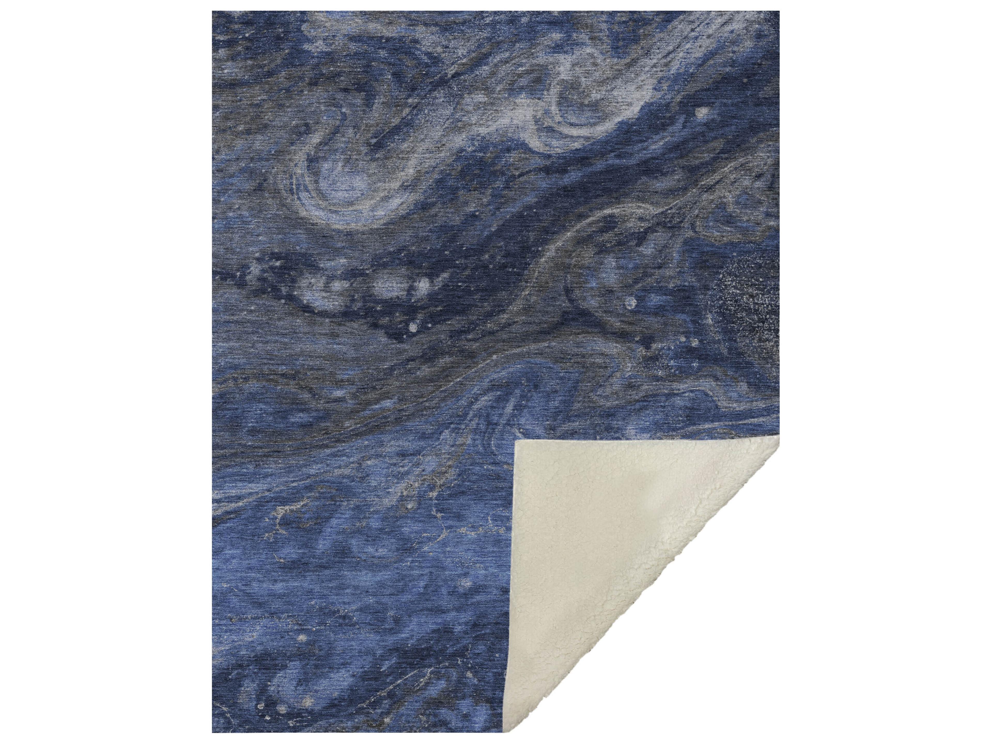 Sherpa Blue Polyester Throw