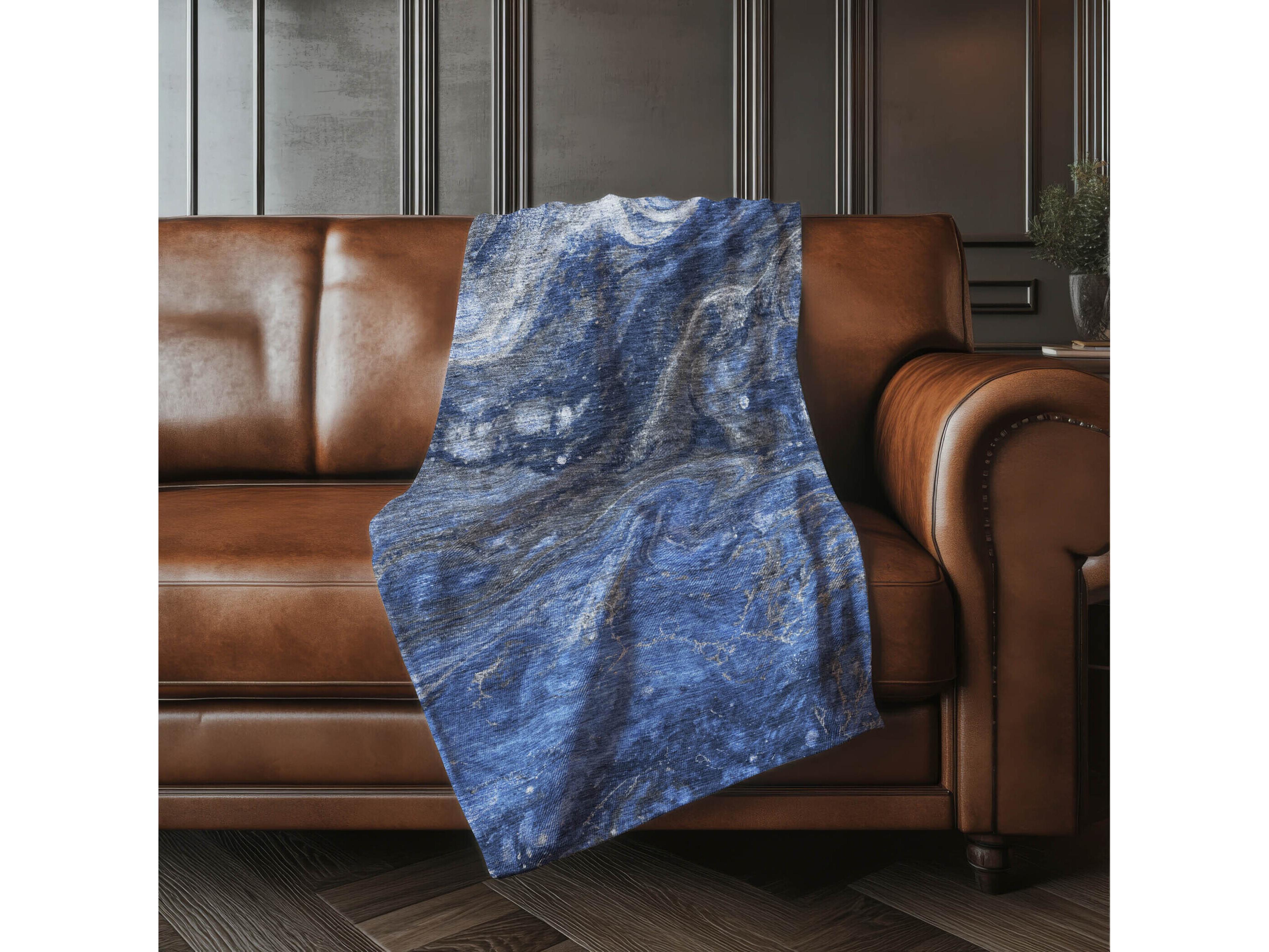 Dalyn Sherpa Blue Polyester Throw