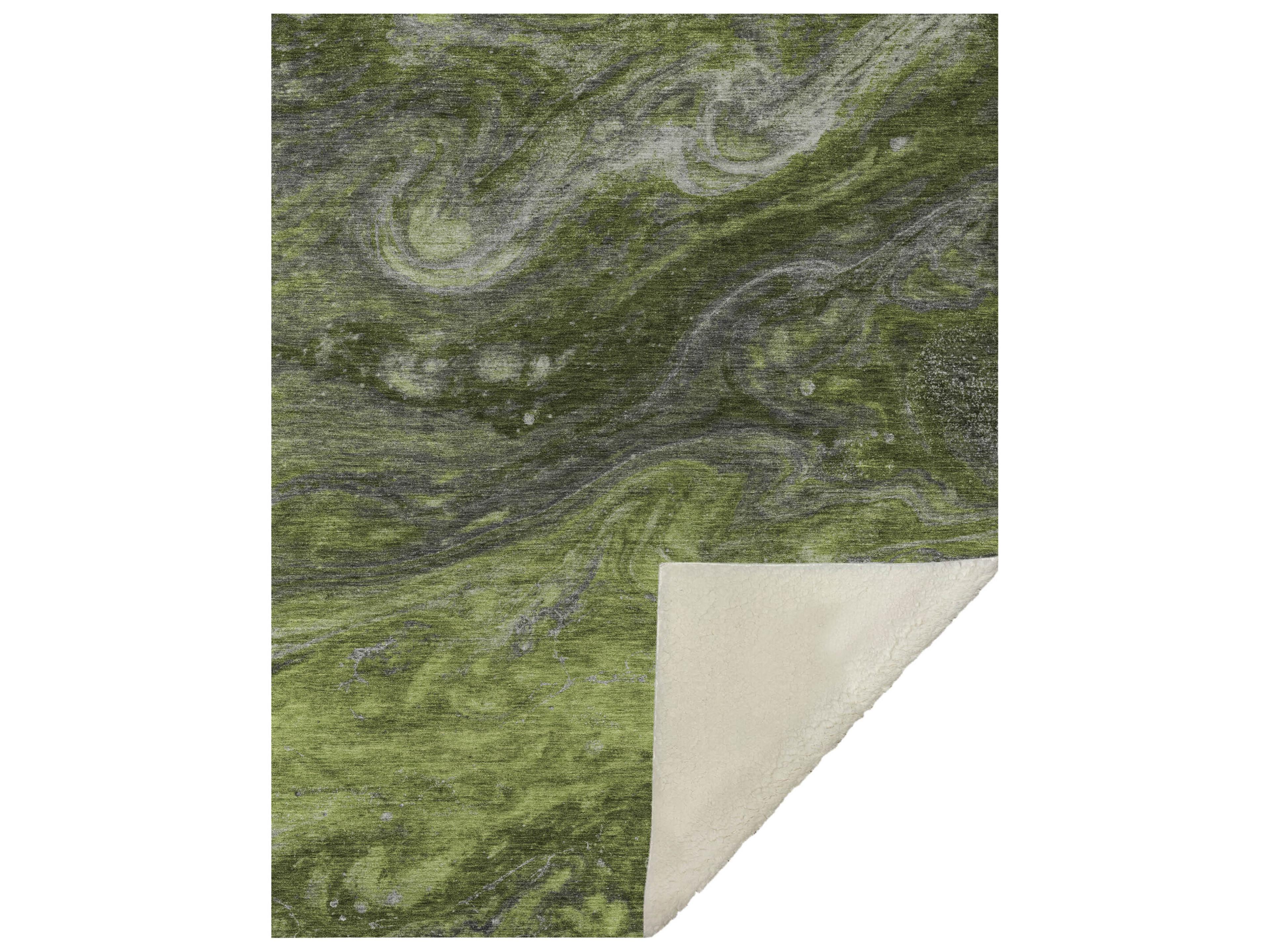 Sherpa Green Polyester Throw