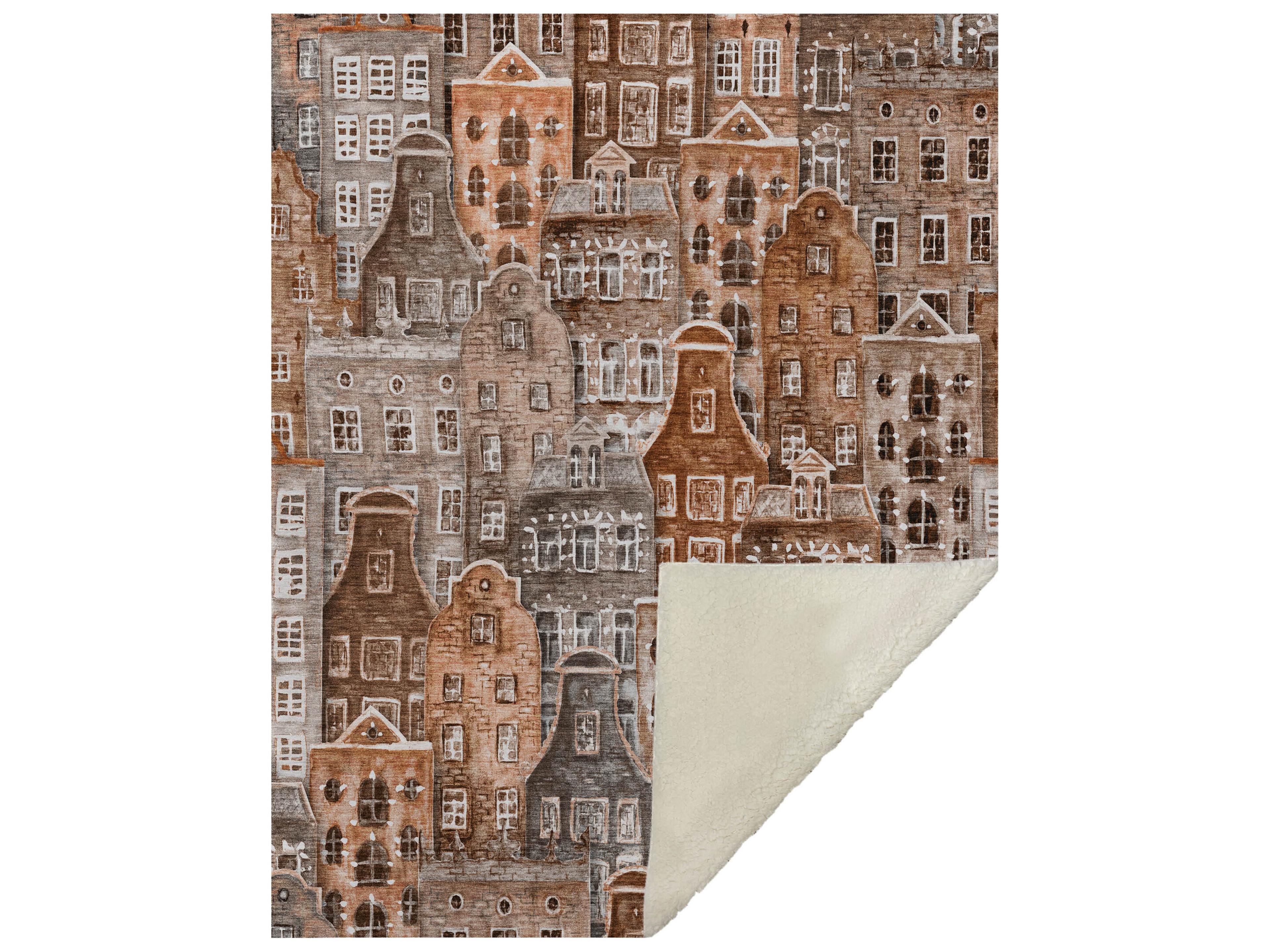 Sherpa Orange Polyester Throw