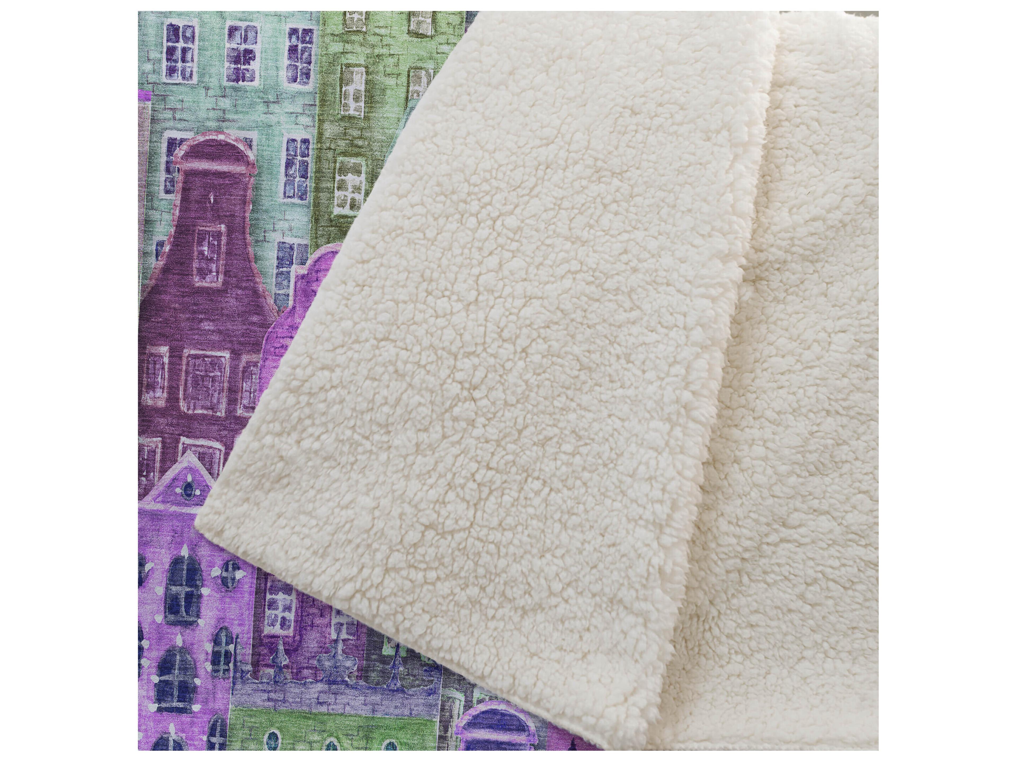 Dalyn Sherpa Purple Polyester Throw