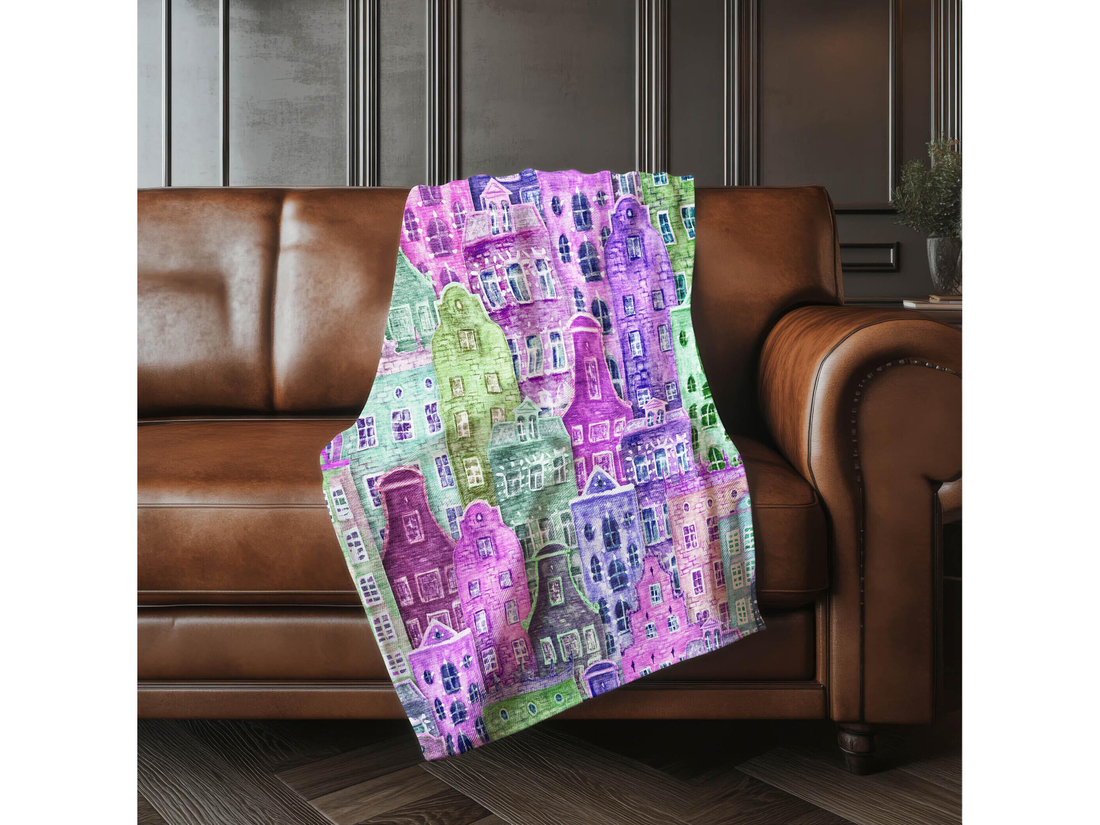 Dalyn Sherpa Purple Polyester Throw