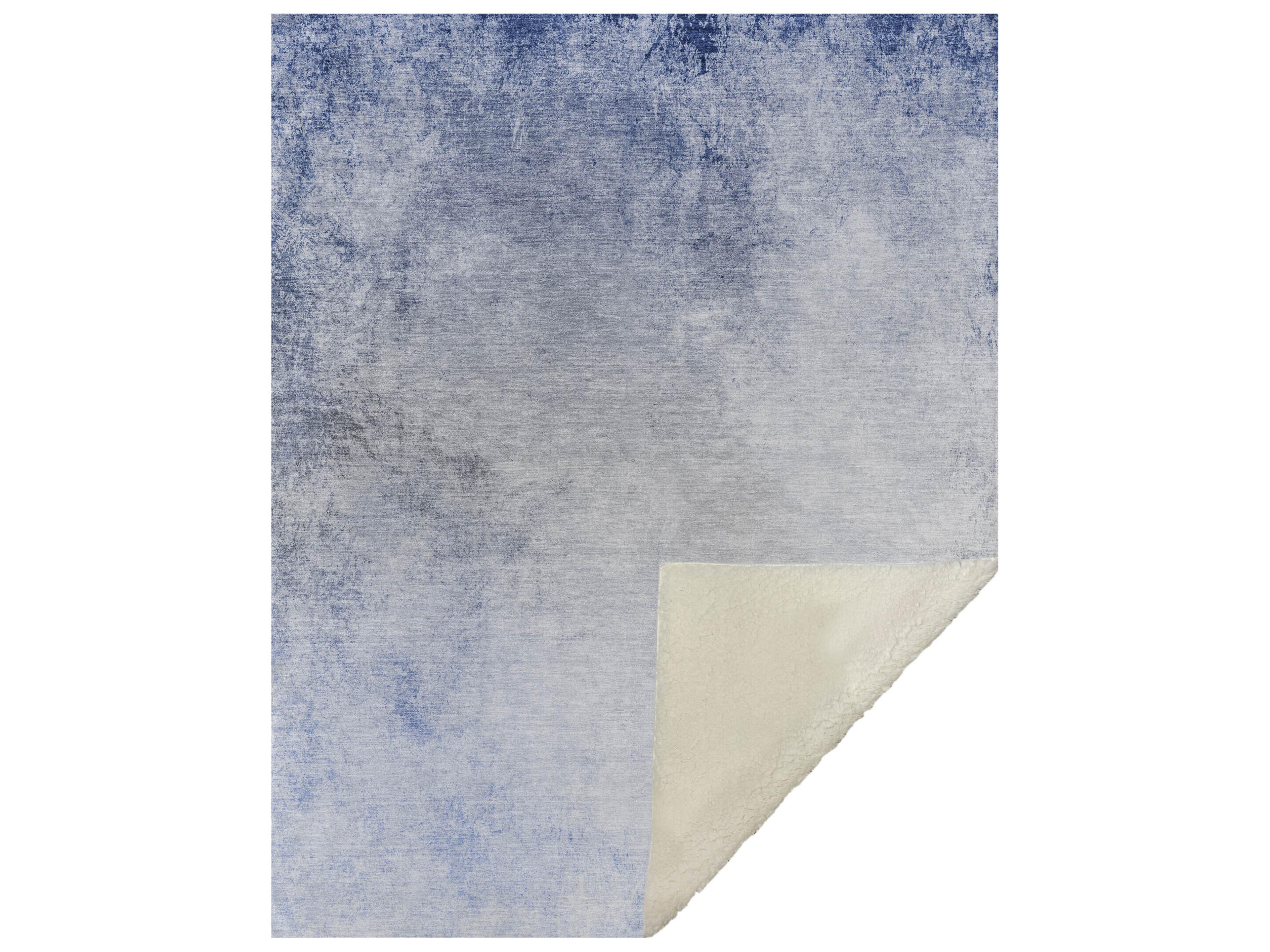 Sherpa Blue Polyester Throw