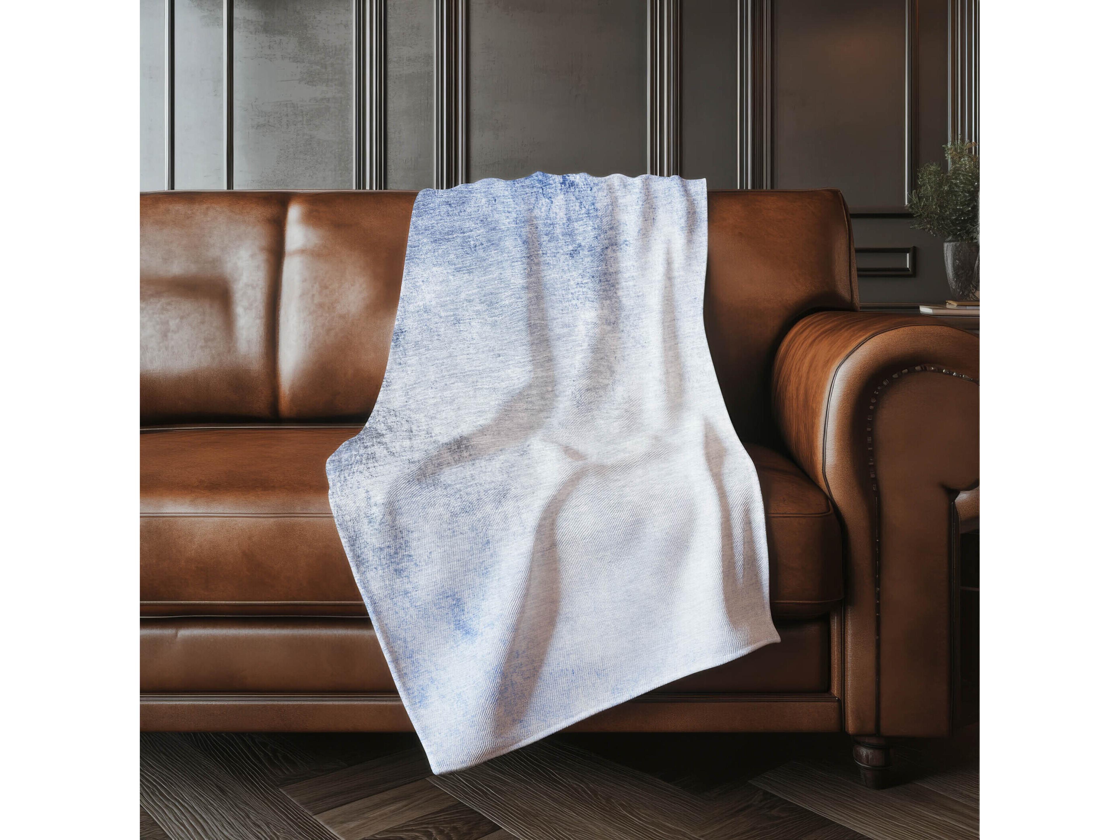 Dalyn Sherpa Blue Polyester Throw