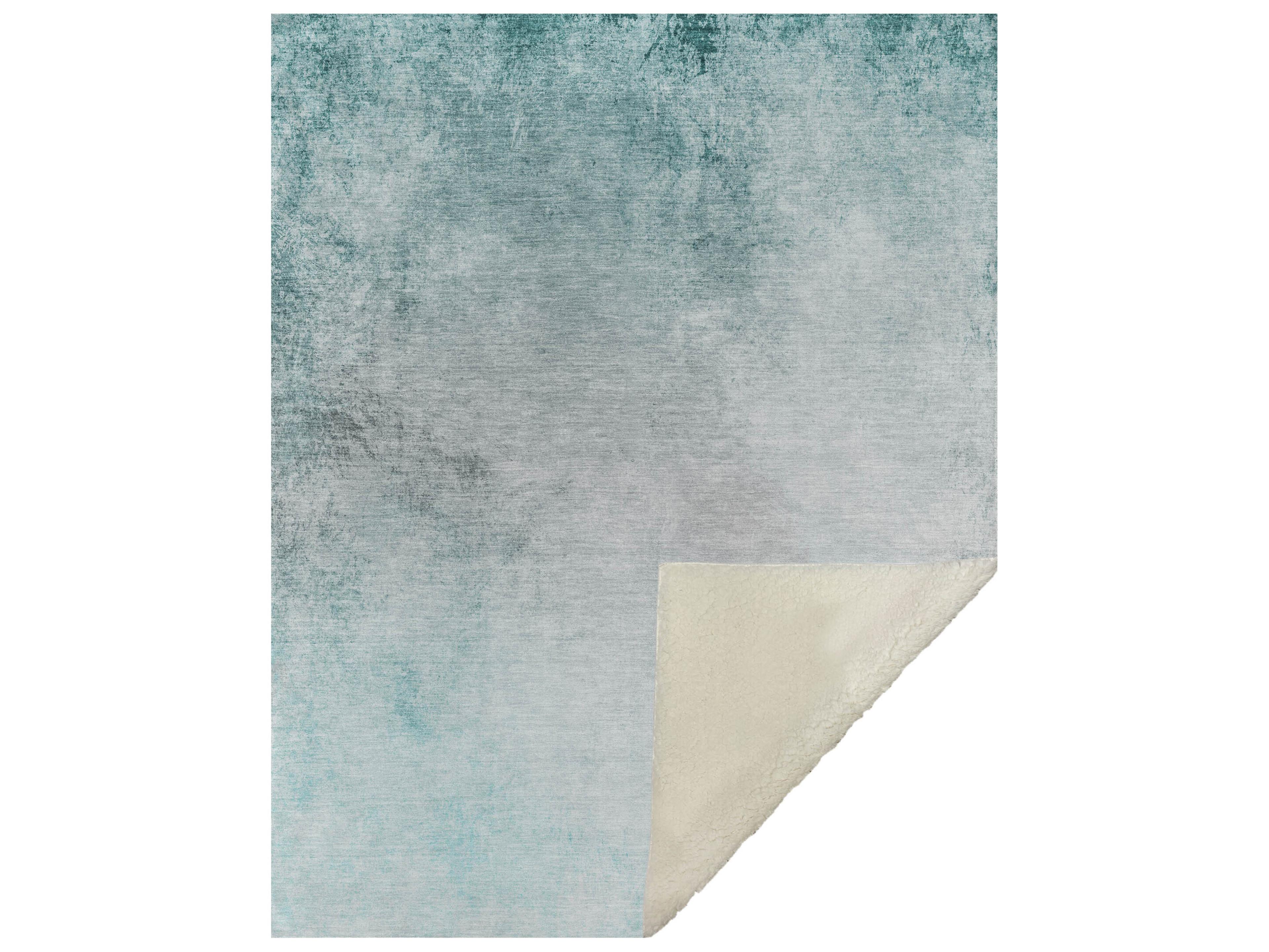 Sherpa Teal Polyester Throw