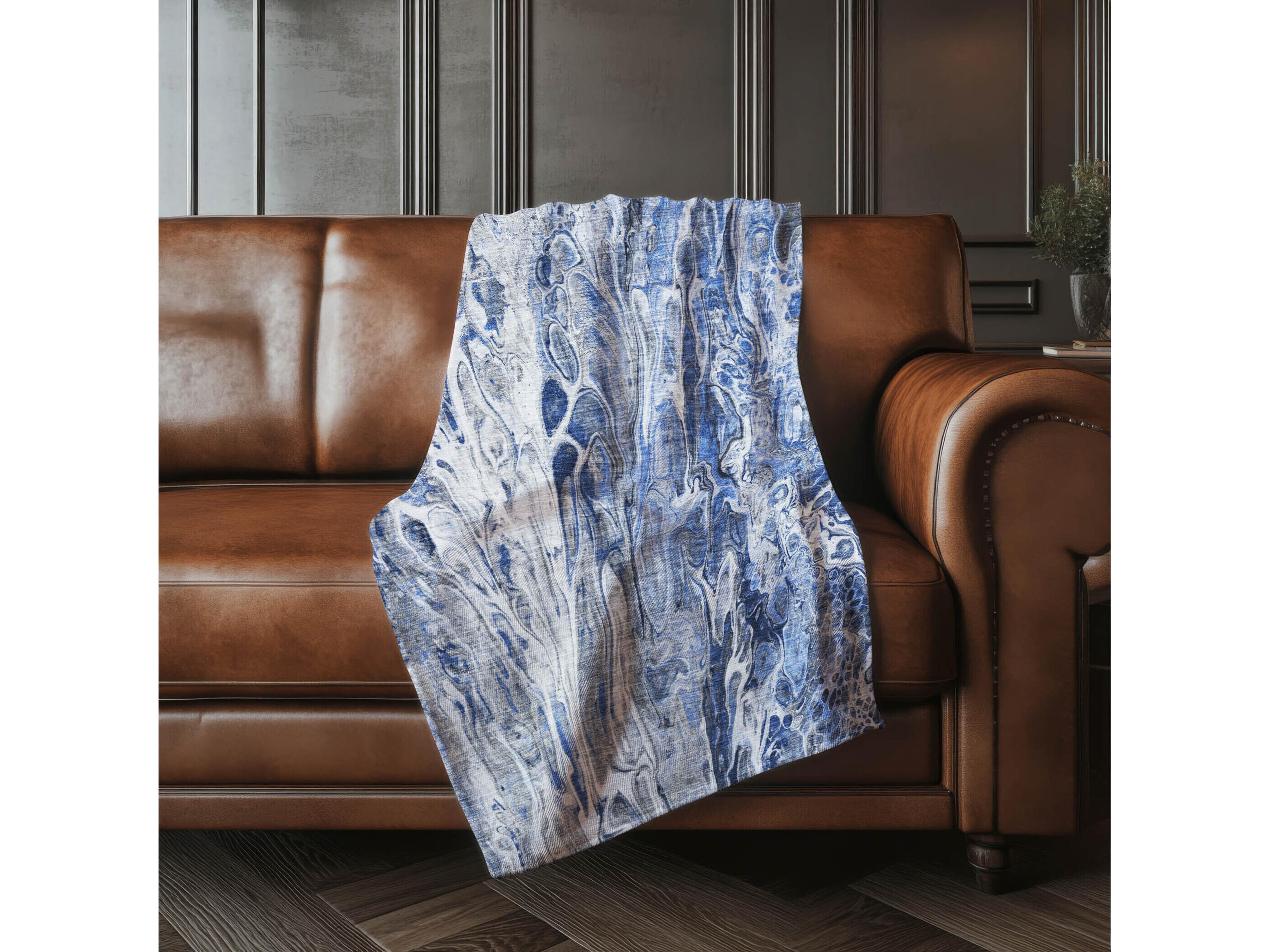 Dalyn Sherpa Blue Polyester Throw