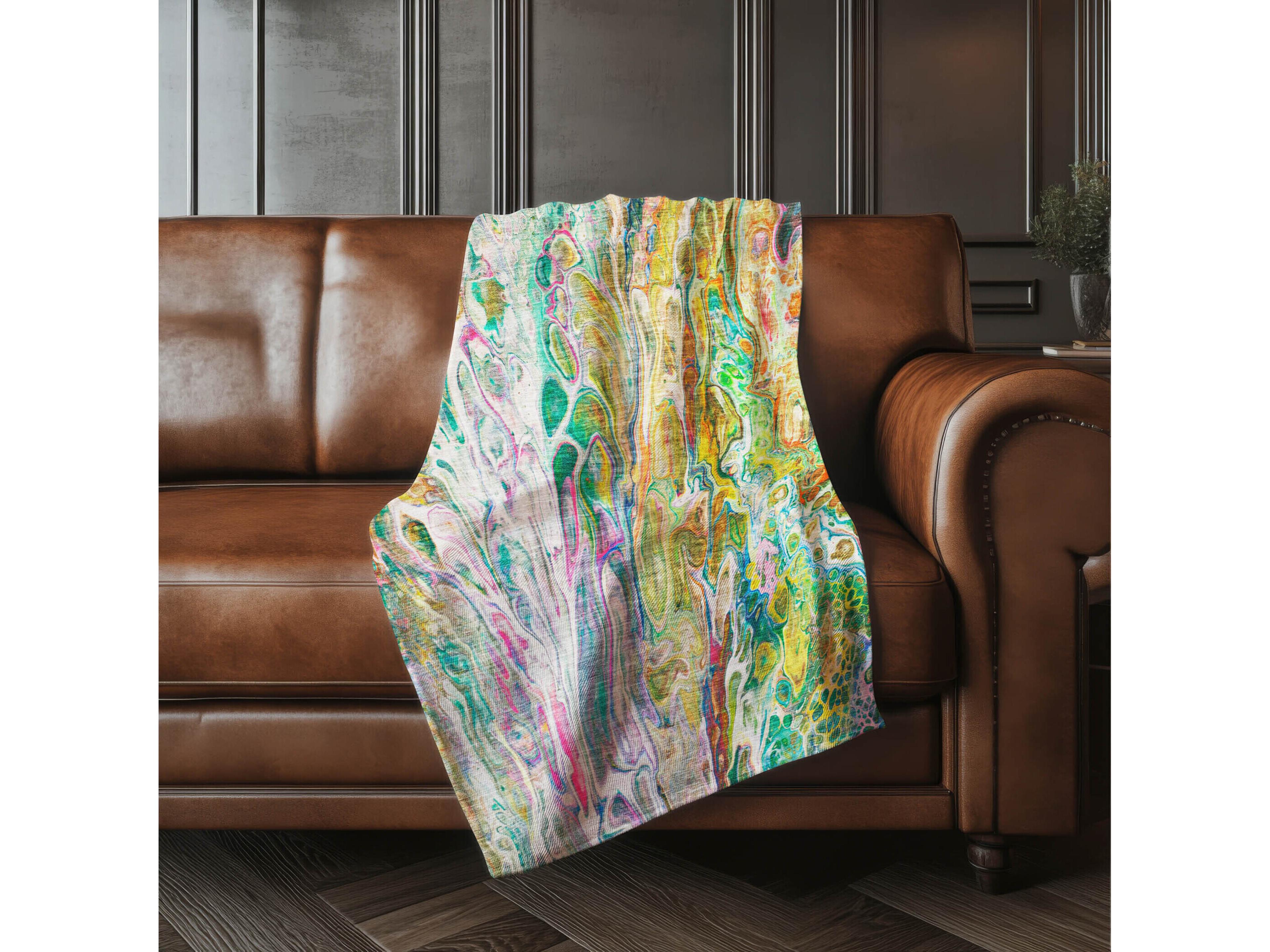 Dalyn Sherpa Green Polyester Throw