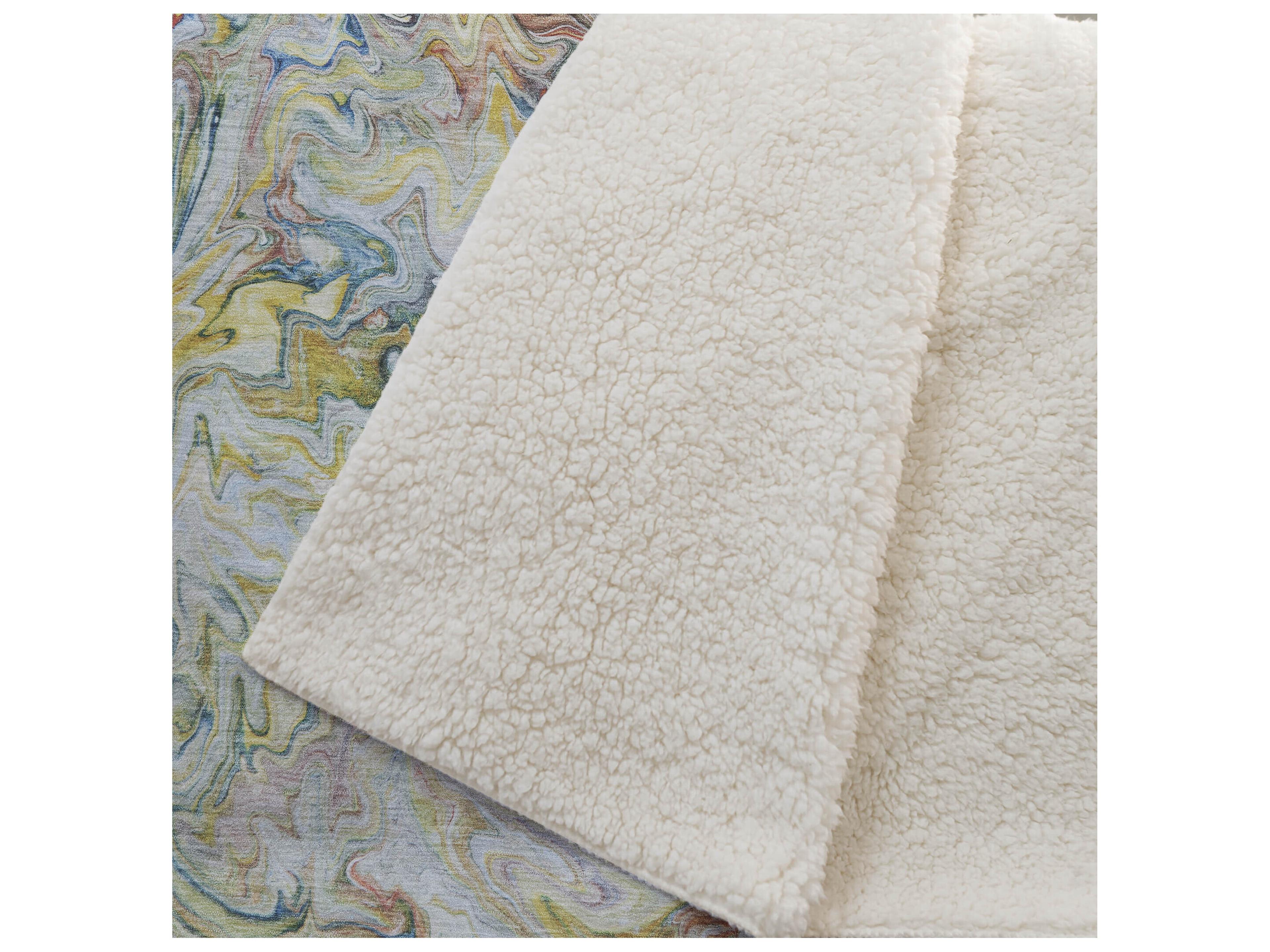 Dalyn Sherpa Ivory Polyester Throw
